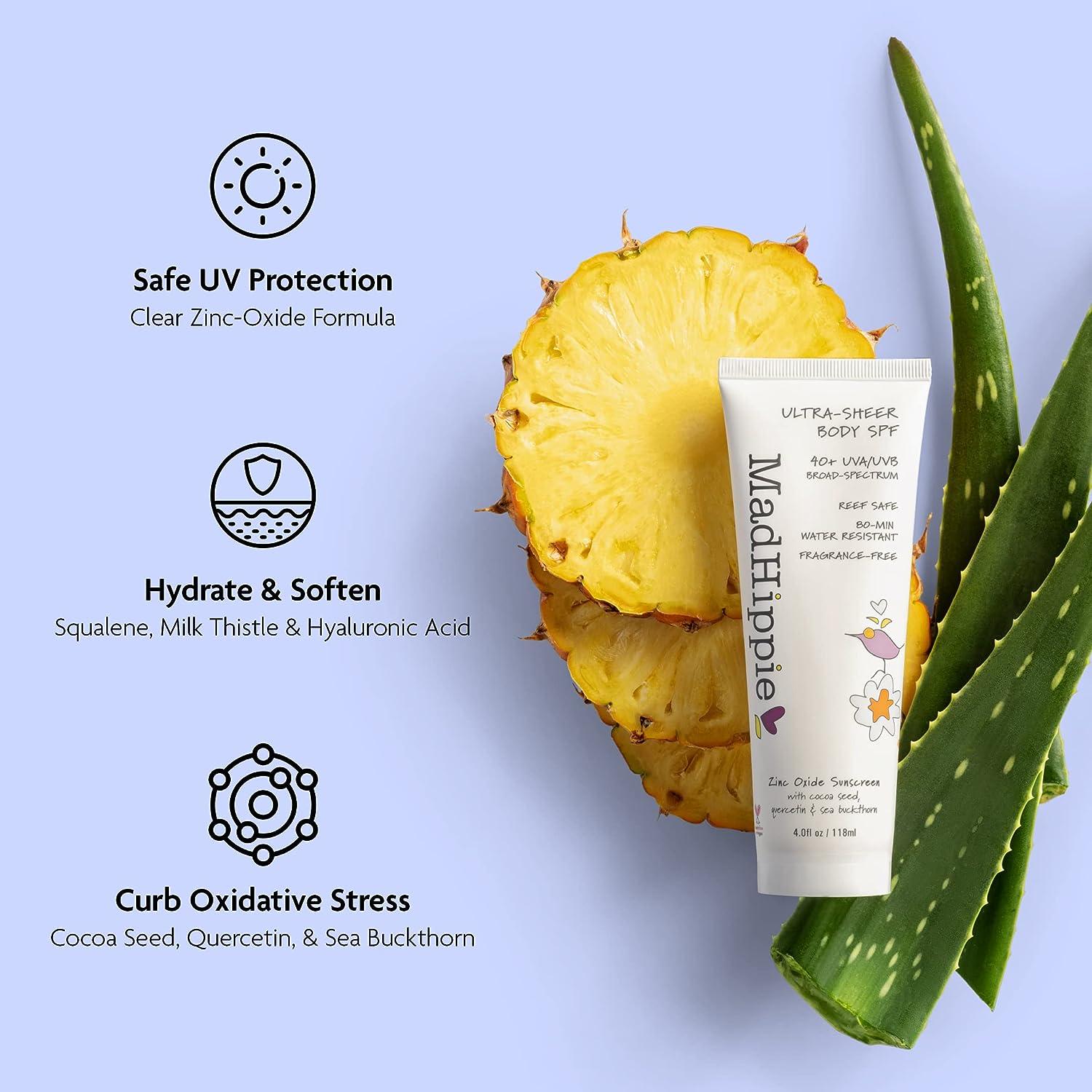 Mad Hippie Ultra Sheer Body Sunscreen 40 SPF Travel Sunscreen Zinc