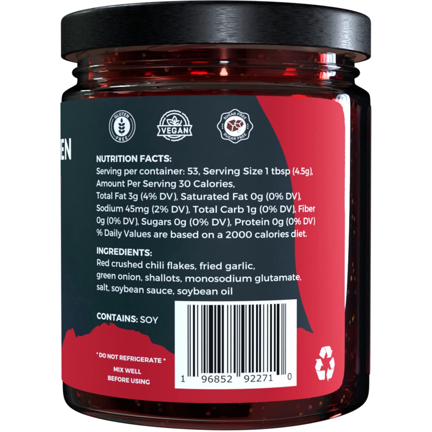 Jungle Kitchen Chili Crisp Mild Flavor Gourmet Vegan Chili Crunch Oil