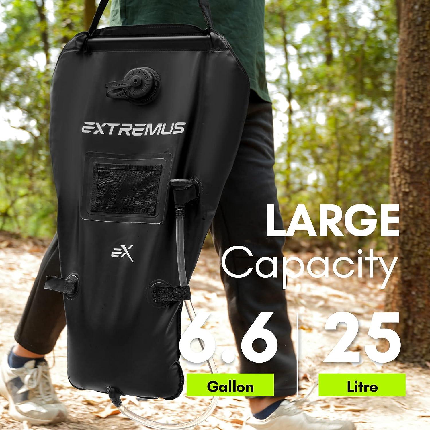 Extremus Rainbow Falls Camping Shower, 6.6 Gallons, 25L Camp Shower Bag