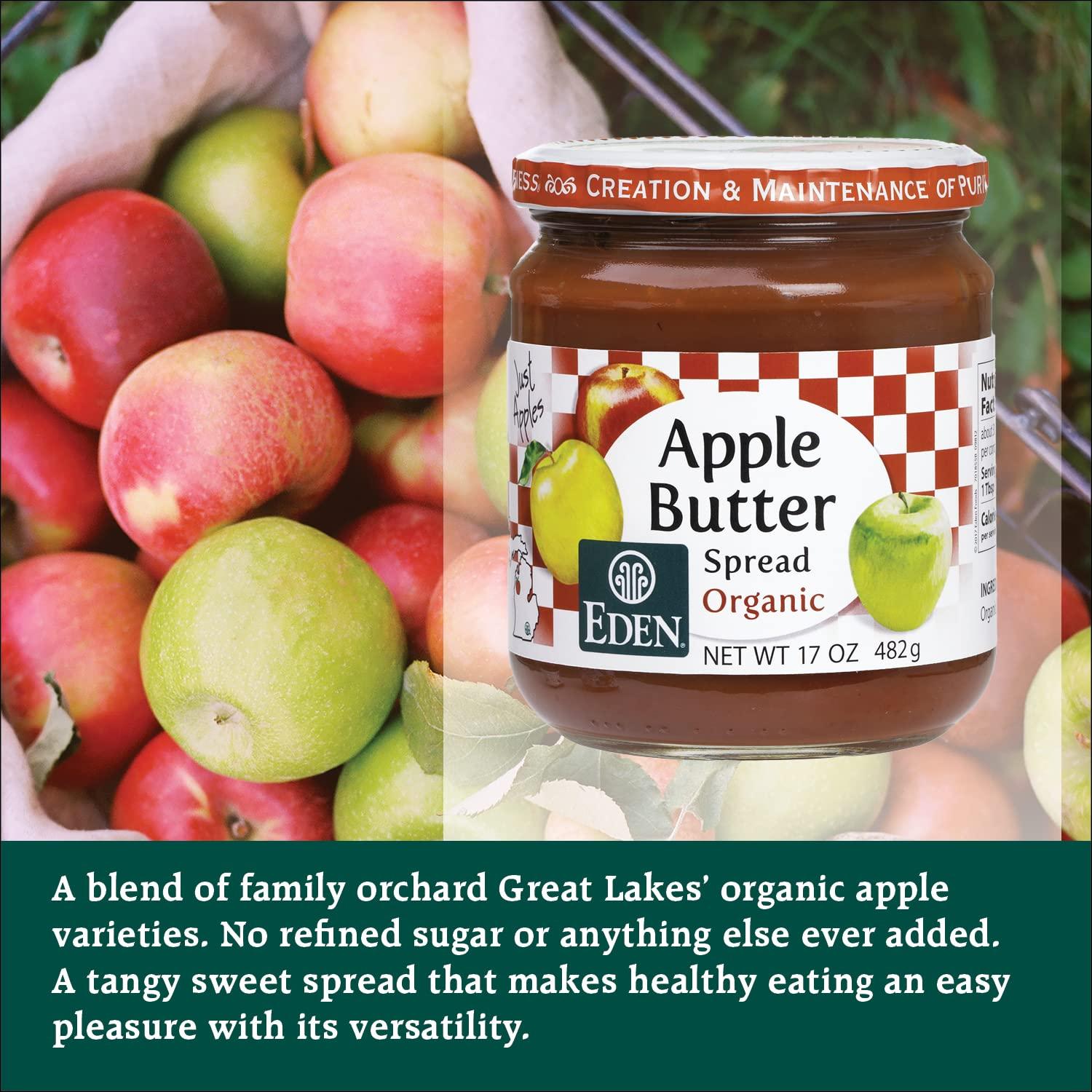 Eden Organic Apple Butter Spread, 17 oz Glass Jar