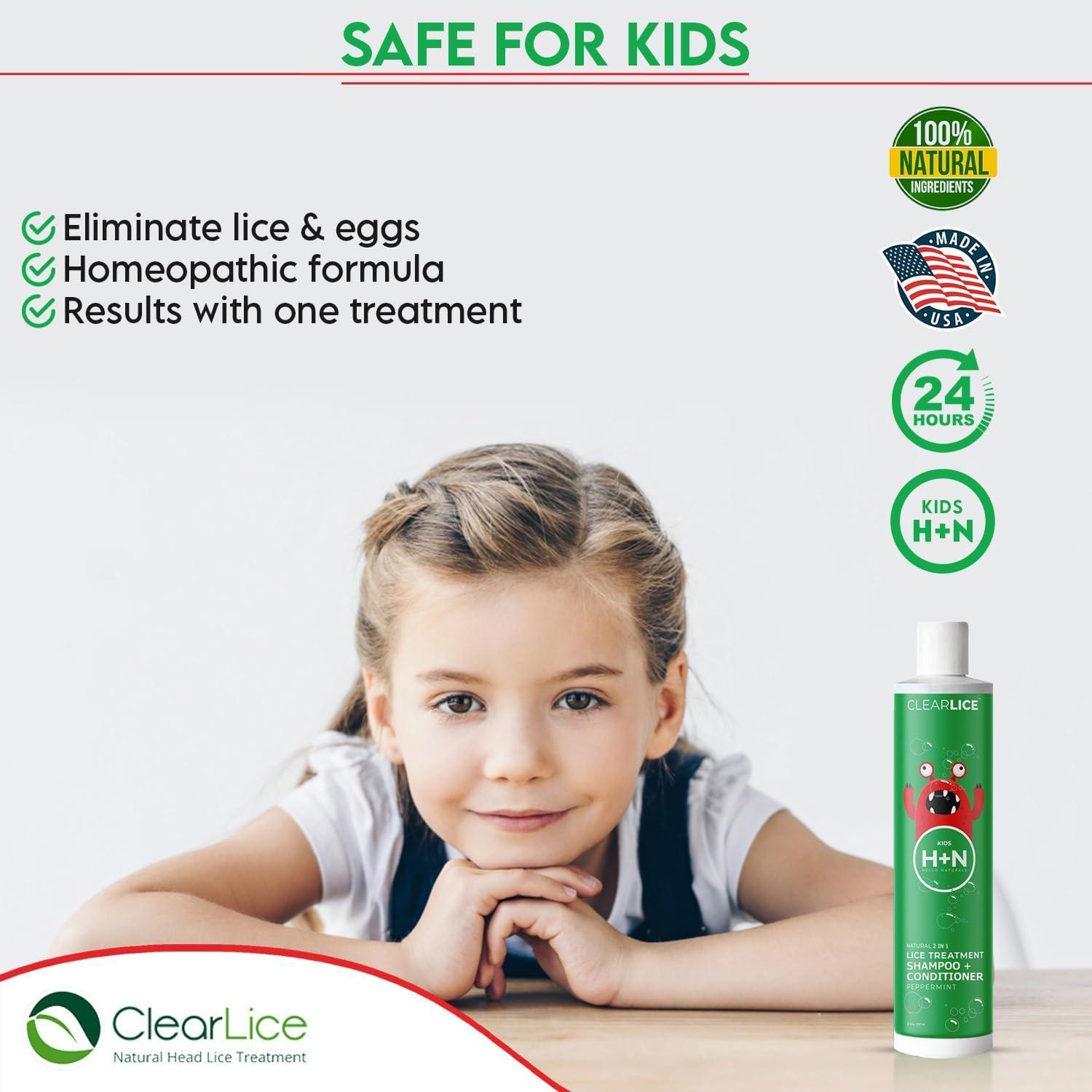 Clearlice 2 in 1 Lice Treatment Shampoo and Conditioner 8 oz