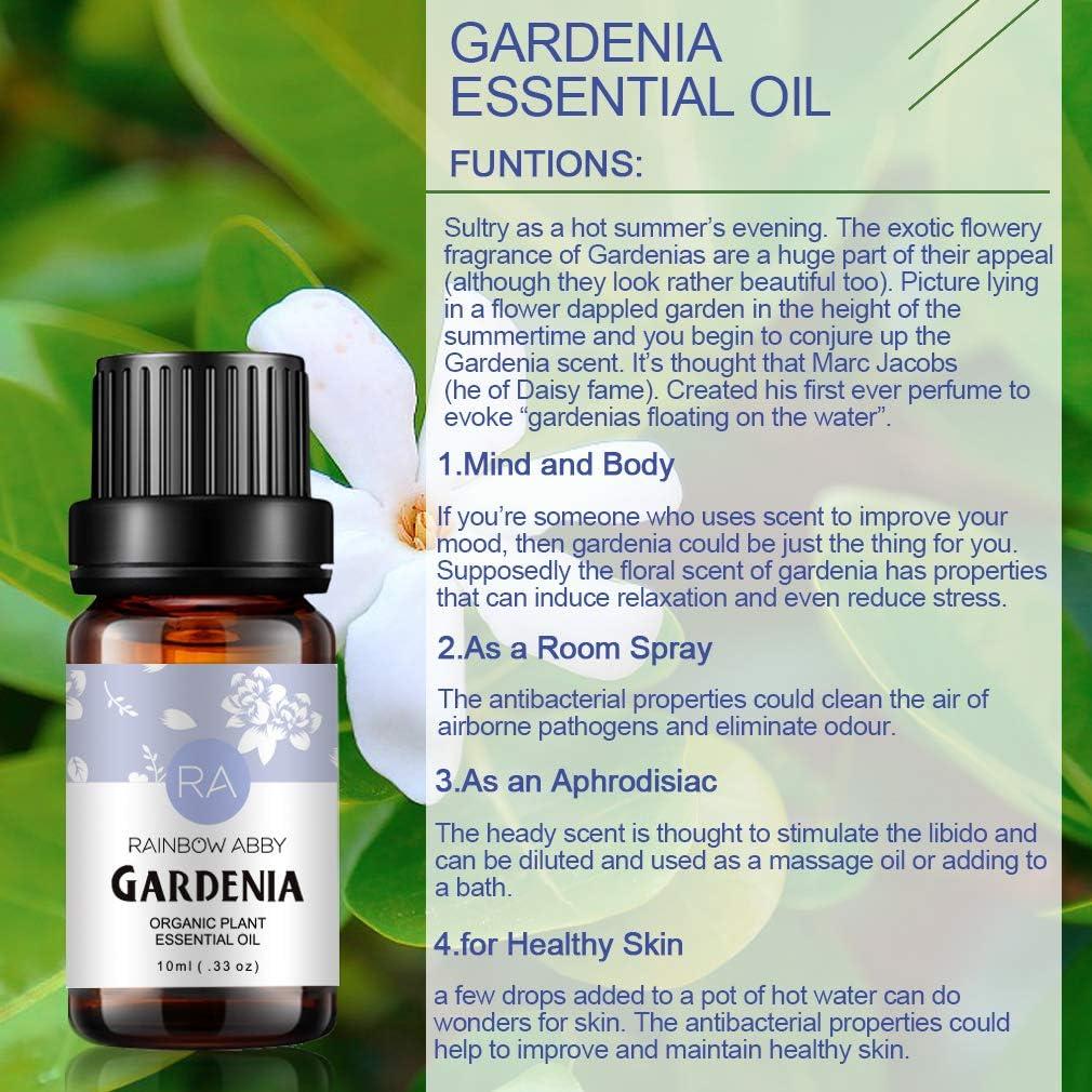 2-Pack Gardenia Essential Oil 100% Pure Oganic Plant Natrual Flower Essential  Oil for Diffuser Message Skin Care Sleep - 10ML