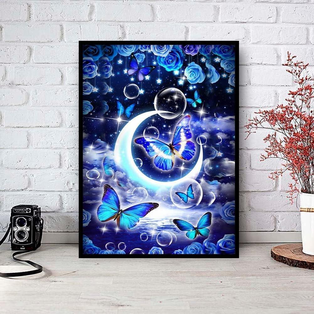 Diamond Painting Kits for Adults - 5D Moon Diamond Art Kits for Adults  Beginner DIY Full Drill Butterfly Diamond Dots Paintings with Diamonds Gem  Art and Crafts for Adults Home Wall Decor12X16Inch
