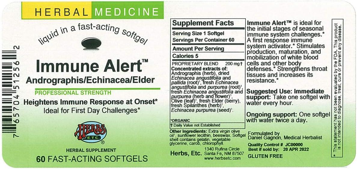 Herbs Etc. Immune Alert Softgels 60 ct. Boost Immunity Naturally