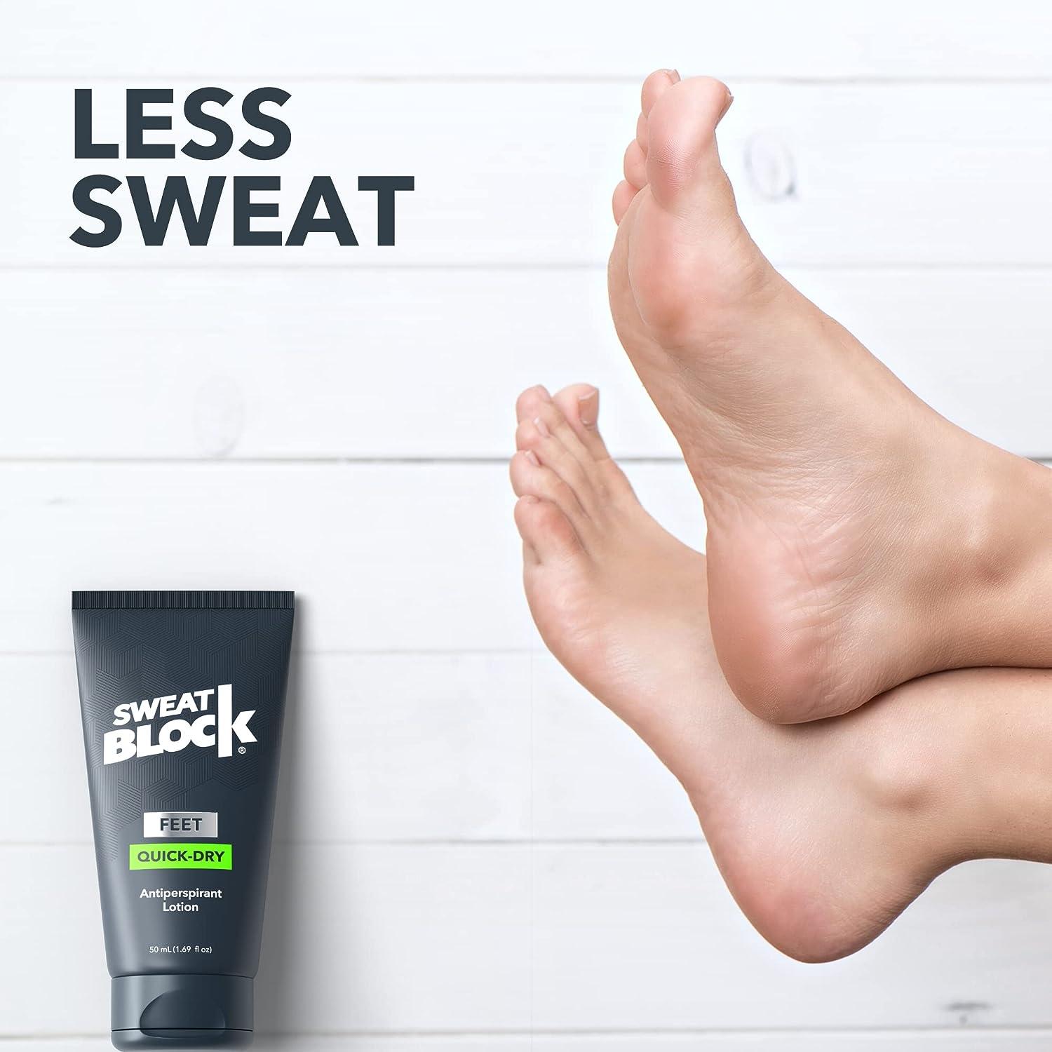 SweatBlock Antiperspirant QuickDry Lotion for Feet Perfect for Sweaty Feet, Hyperhidrosis