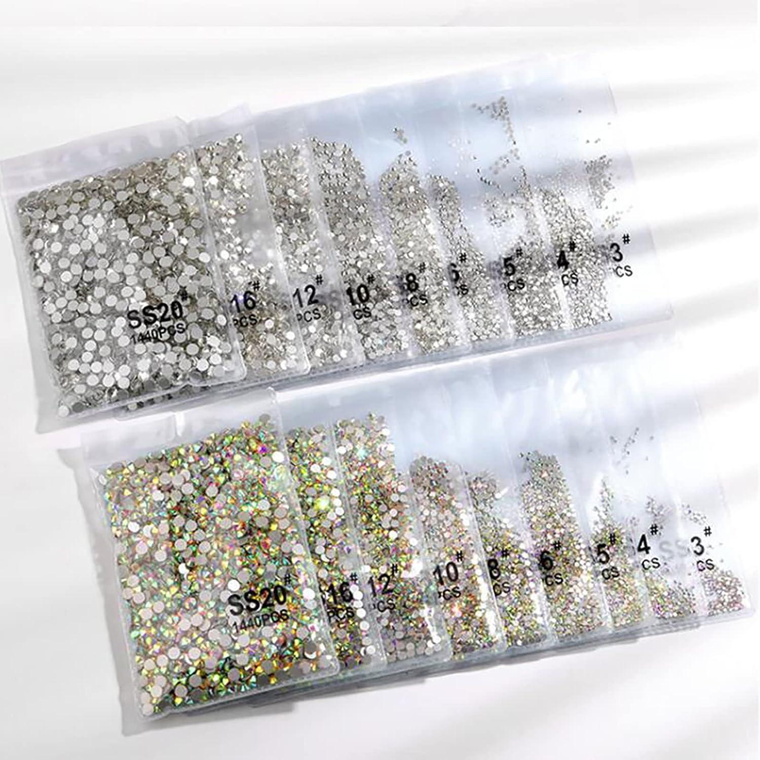 Round Rhinestones, Flatback Crystals Glass Rhinestone for Nails Makeup Arts  and Crafts - style 5 