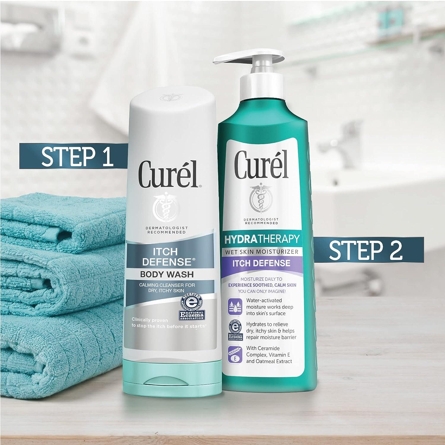 Cur l Hydra Therapy Itch Defense Moisturizer and Body Wash Set Wet Skin  Lotion +Cur l Itch Defense Calming Daily Cleanser Body Wash Soap-free  Formula for Dry Itchy Skin 12 fl oz&10