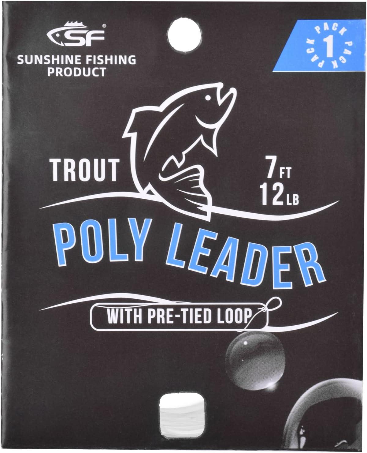 SF Fly Fishing Polyleader Monofilament Core Leader Line Fly Line for 7'  Trout and 10' Salmon Poly Leader 7FT/10FT Float Hover Intermediate 3/5/7IPS  Clear-Intermediate-7FT Trout 7FT-Intermediate