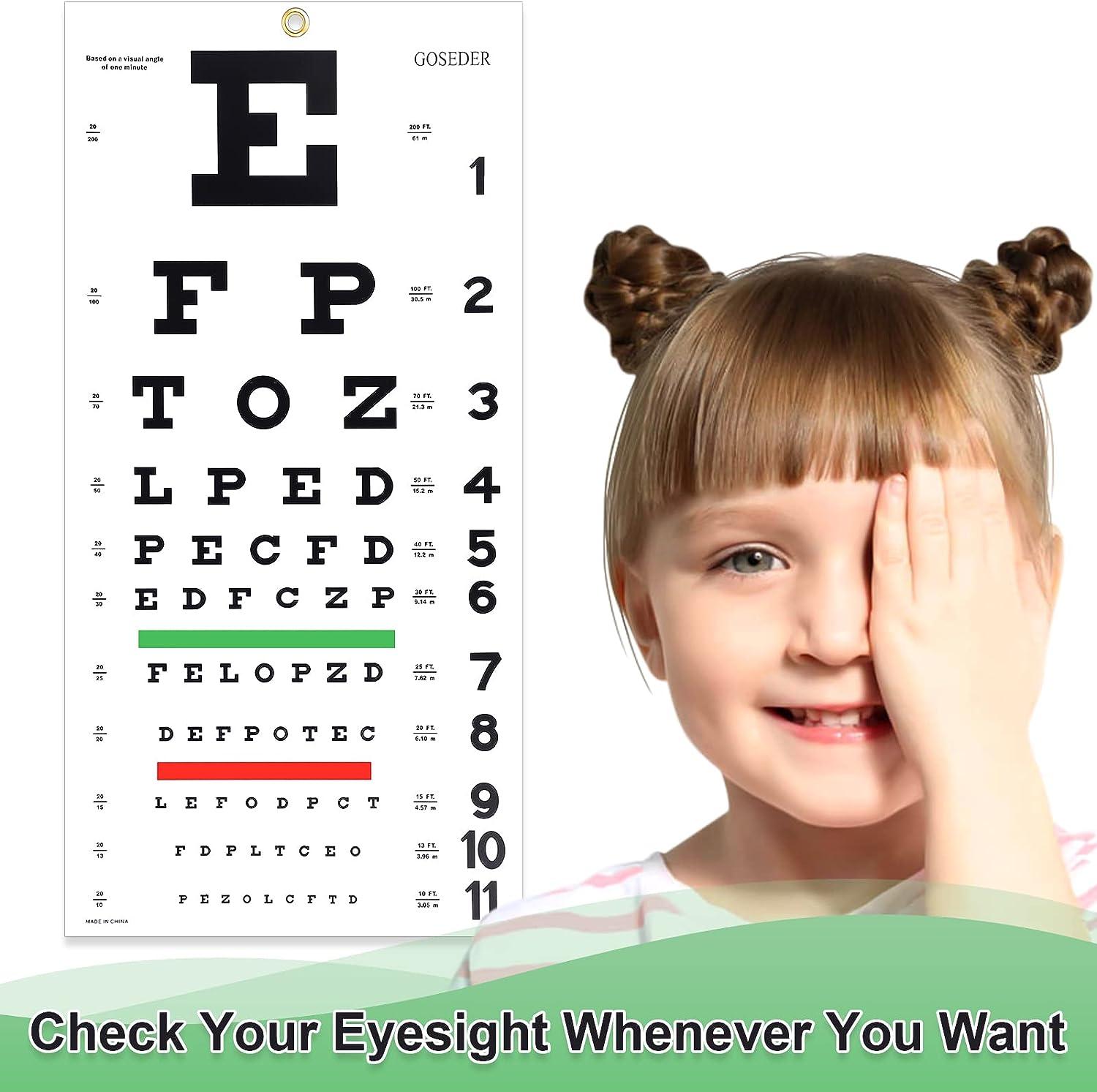 Snellen Eye Chart Eye Charts for Eye Exams 20 Feet 22 11 Inches