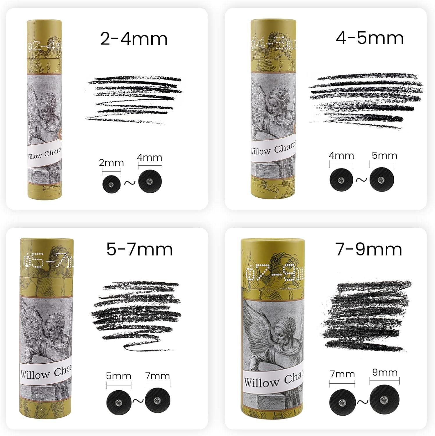E-outstanding Charcoal Sticks 25PCS 7-9mm Dia Black Vine Willow