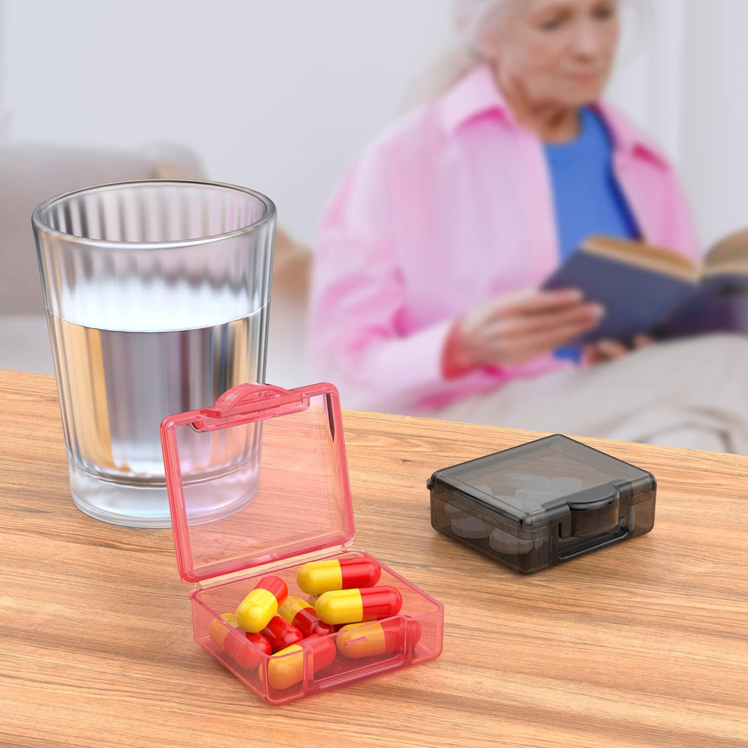 Small Pill Box 4 pcs,Cute Travel Pill Organizer Case Mini Tiny