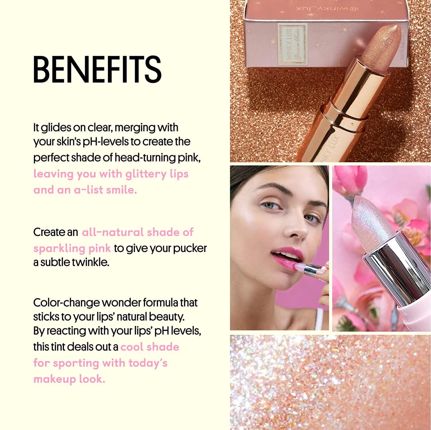 Winky Lux Glimmer Balm pH Lip Balm Color Changing Lipstick and Tinted