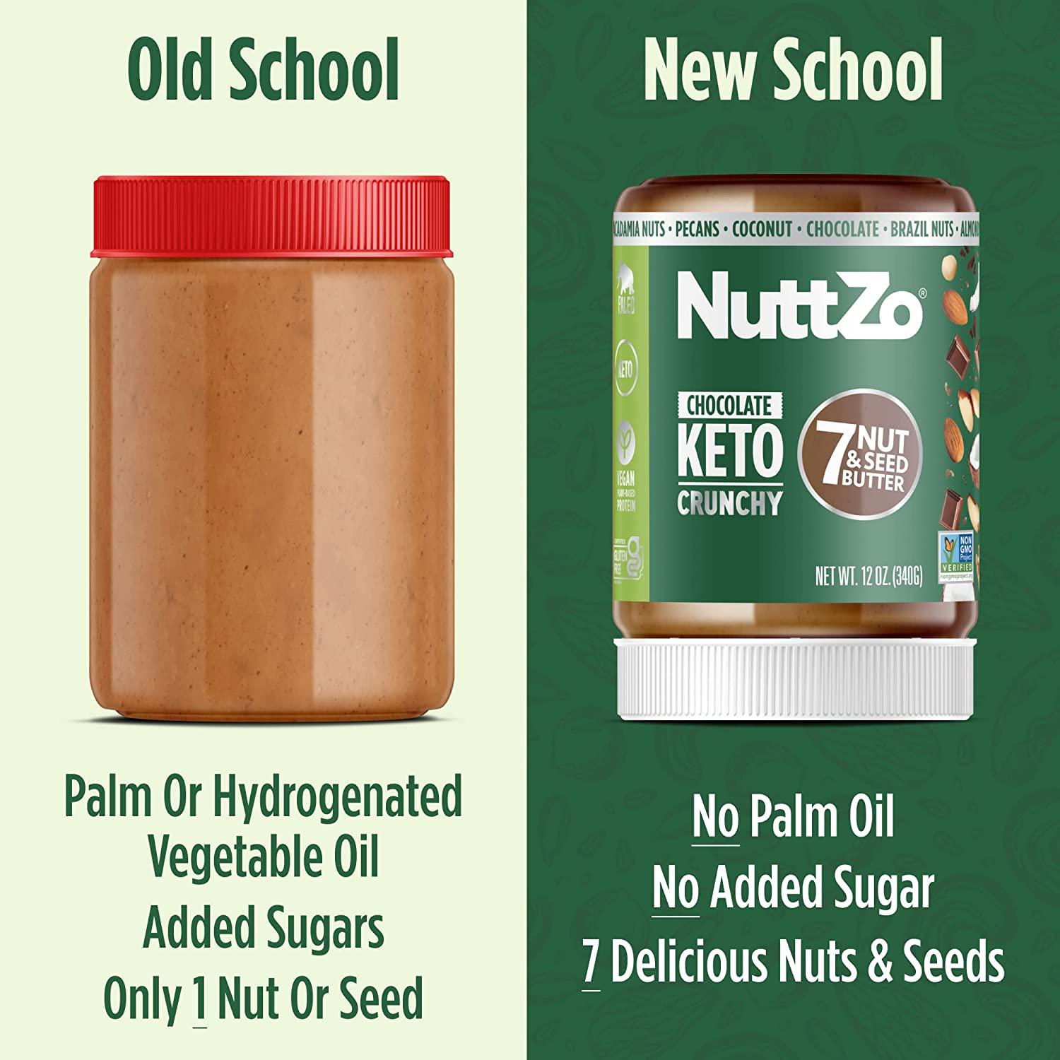 Nuttzo 7 Nut & Seed Butter Chocolate Keto Crunchy 12 oz