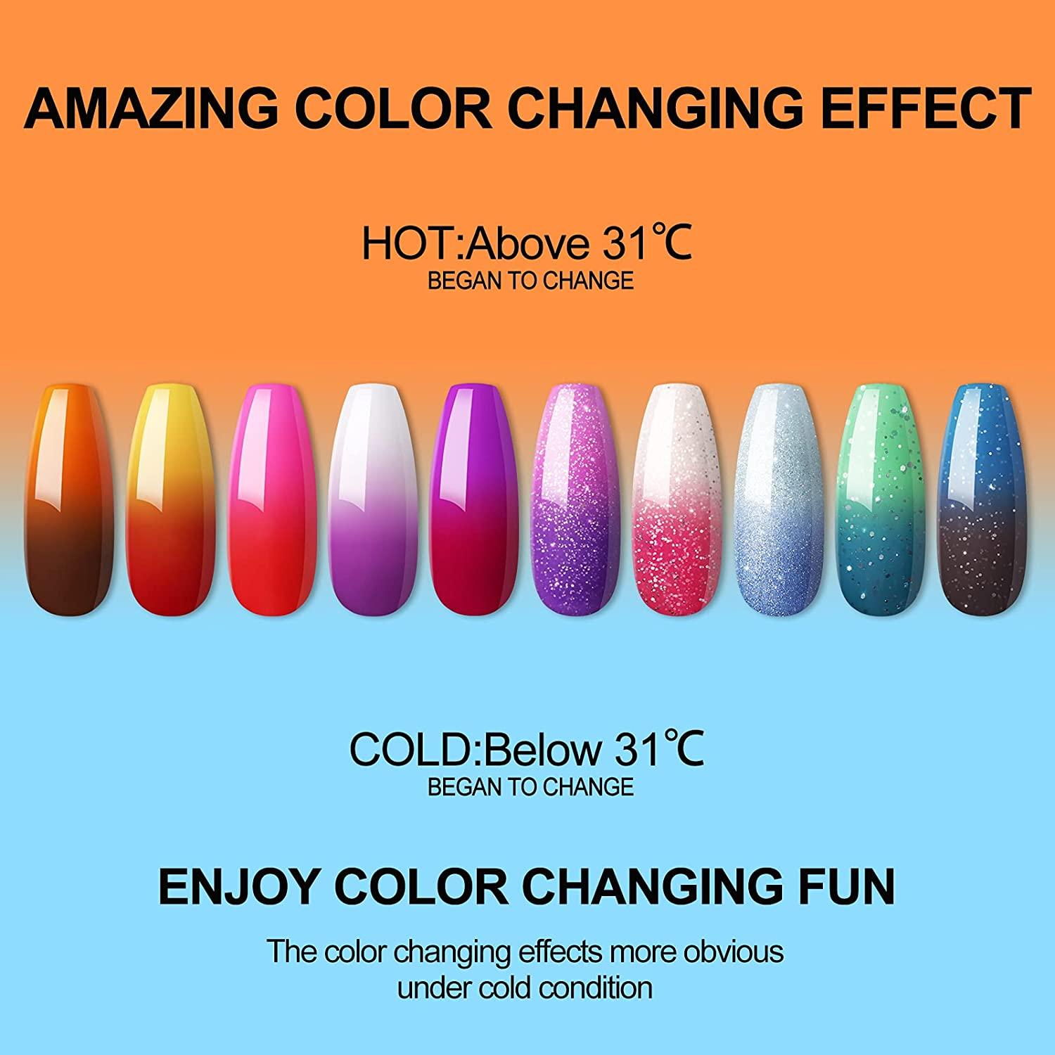 Peel And Stick Nails Temperature Change Nail Polish Color Temperature  Control | eBay