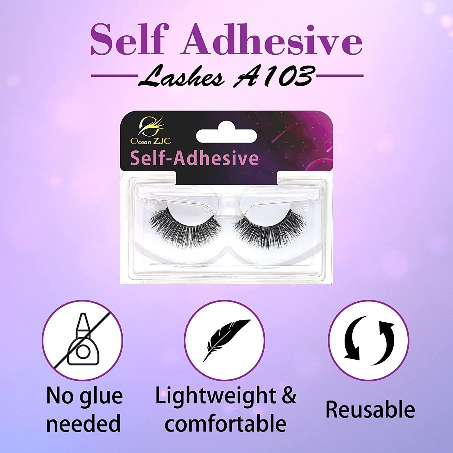 SelfAdhesive Eyelashes Without Glue Natural Fluffy False Eyelashes Wispy Long Extension
