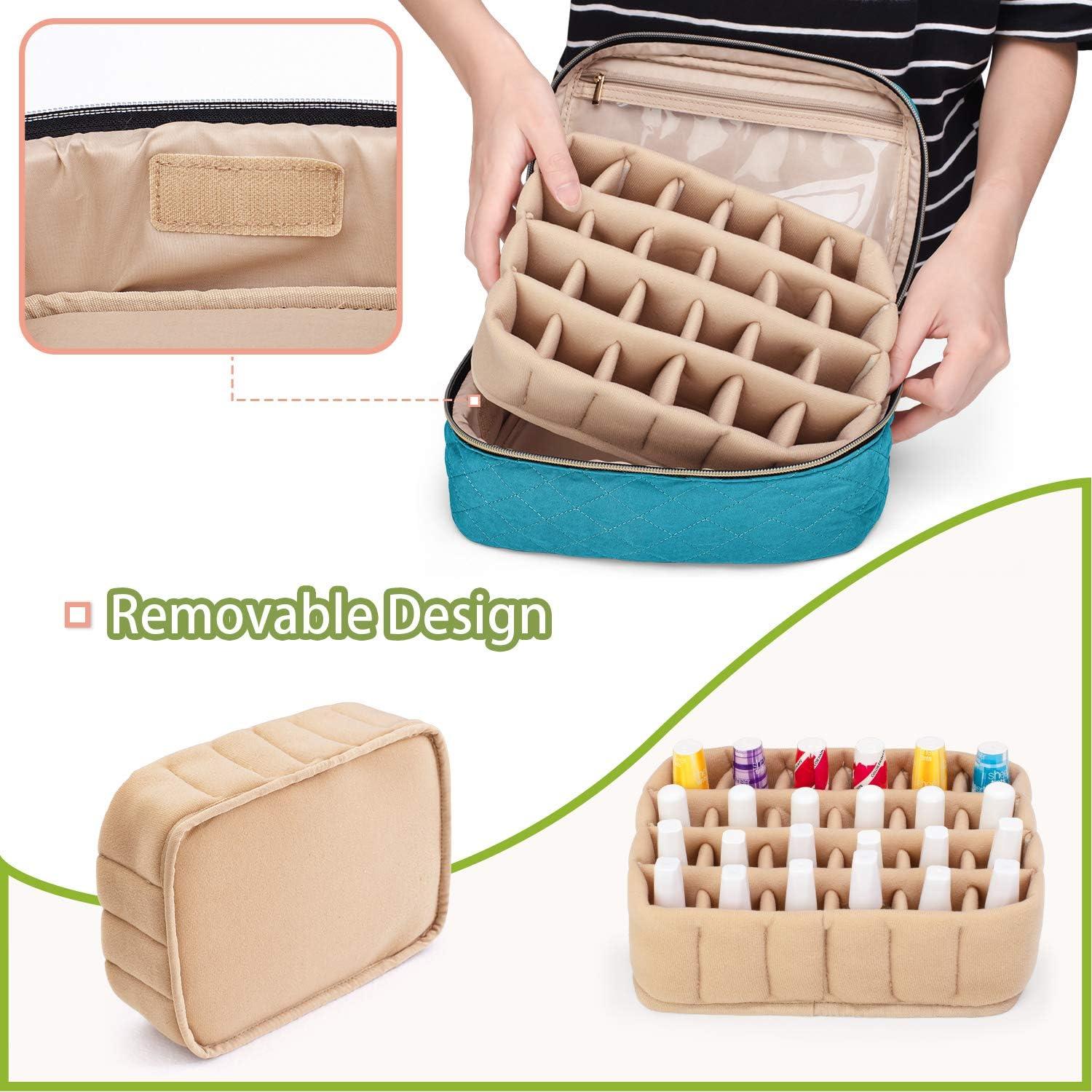 YARWO Nail Polish Carrying Bag Holds 24 Bottles (15ml/0.5 fl.oz