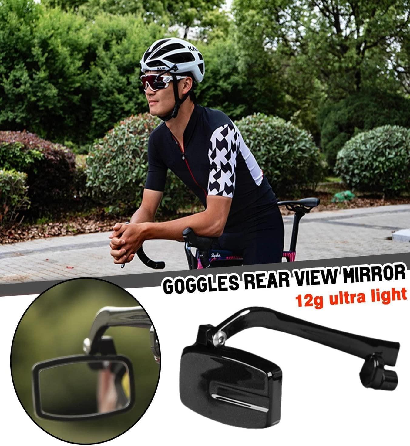 Catorlen Bike Goggles Rearview Mirror 360 Degree Adjustable Rotatable  Lightweight Wide Angle Bicycle Eyeglasses/Bike Helmet Mirror Cycling  Eyeglass Accessories (Not Included Glasses) 1 Piece