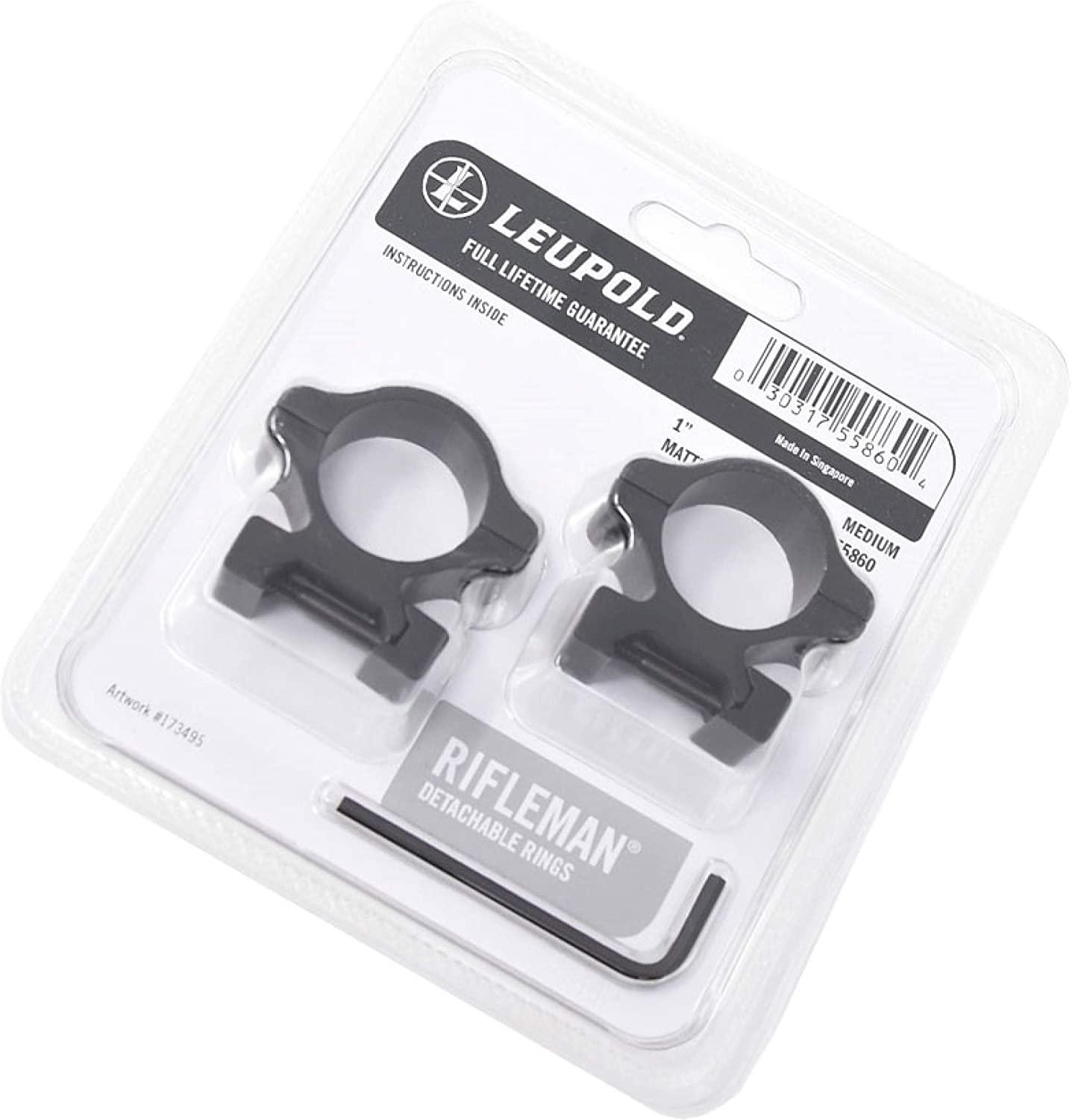 Leupold Rifleman Scope Rings 1" Detachable Medium Rings Matte