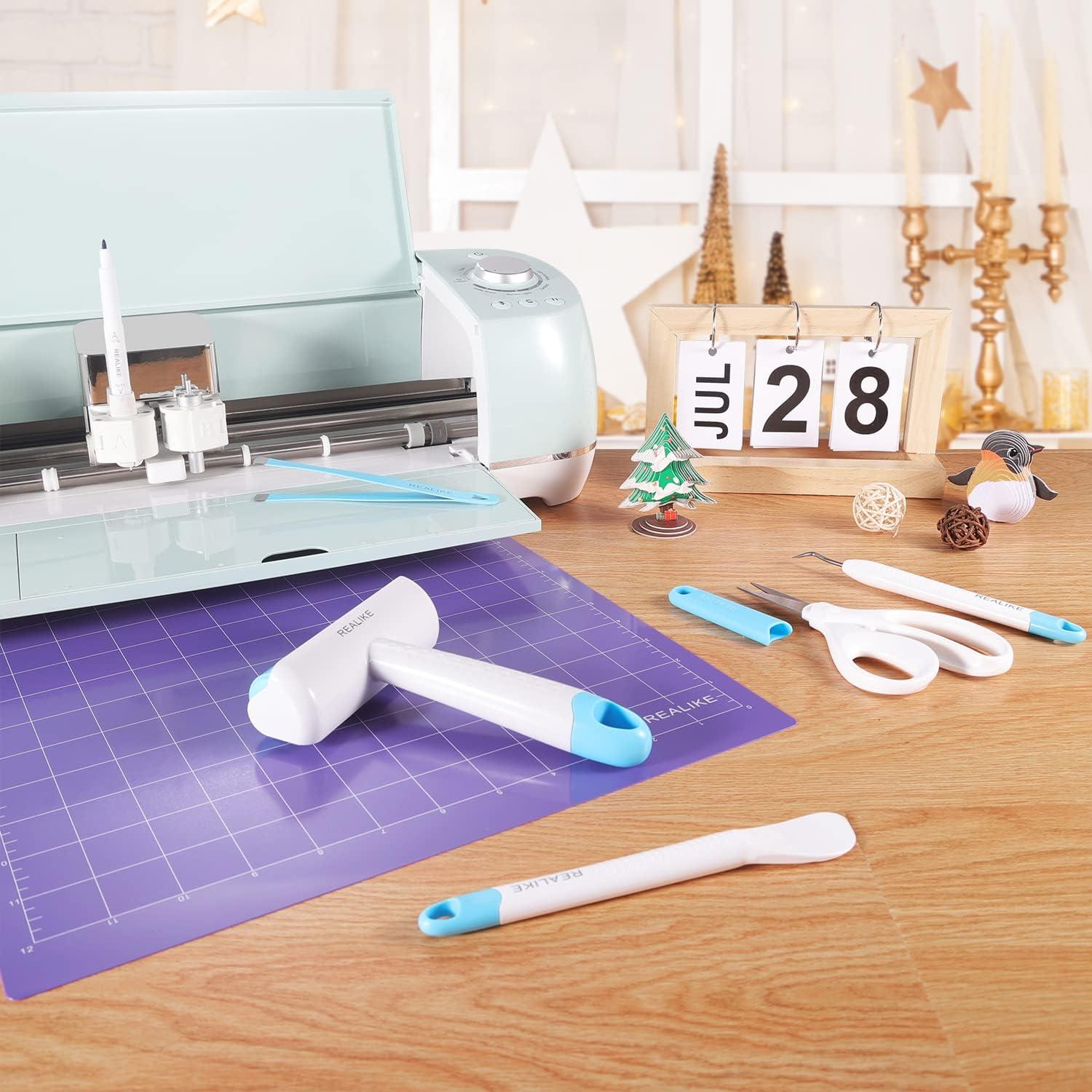 REALIKE Brayer Roller & Mat Tweezers Remover Set Craft Stamping Brayer