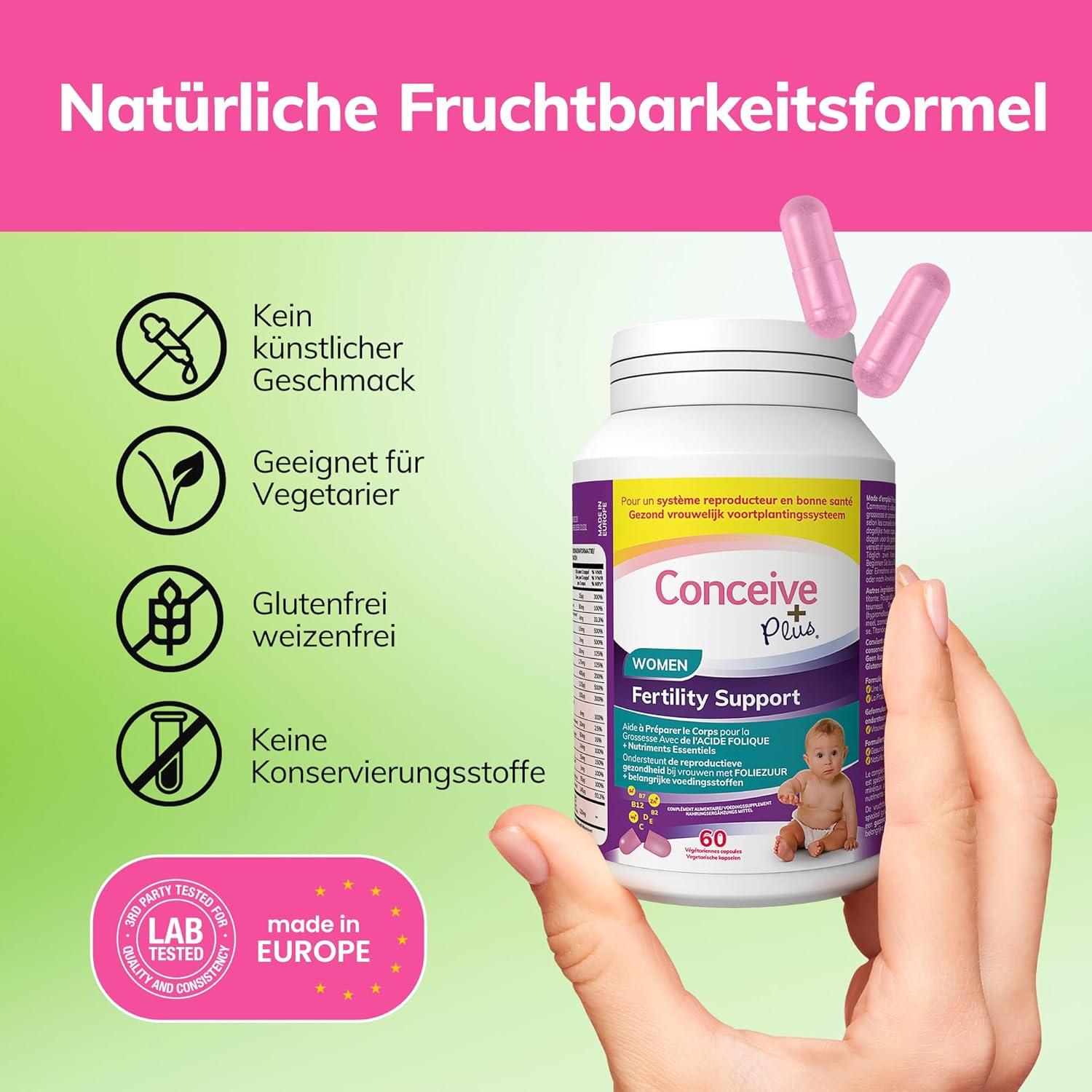 conceive gleitmittel Conceive Plus Fertility Supplement for Women | Hormonal Balance Calcium  Vitamin D Folic Acid & Inositol | 30-Day Supply 60 Capsules | Buy Now with  Express International Delivery
