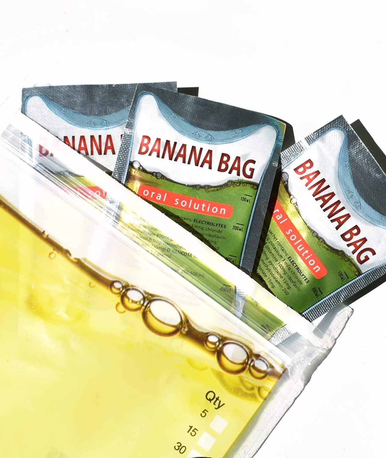Banana Bag Oral Solution Electrolyte & Vitamin Powder Packet for