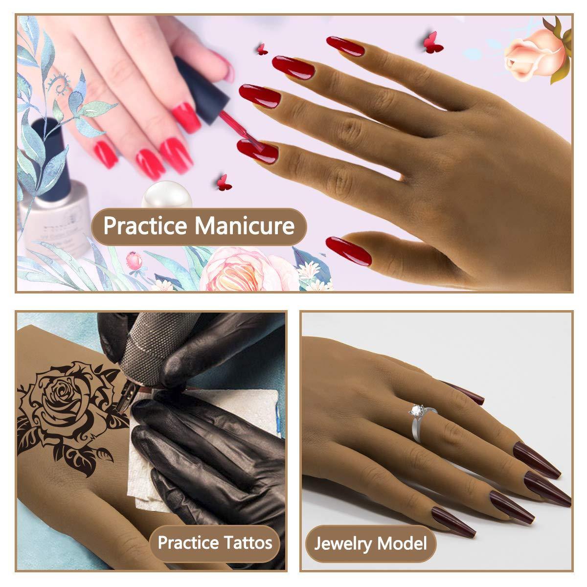 1pc Nail Practice Hand For Acrylic Nails, Mannequin Hand For Nails Practice,  Flexible Bendable Fake Hand Manicure Nail Practice Hand