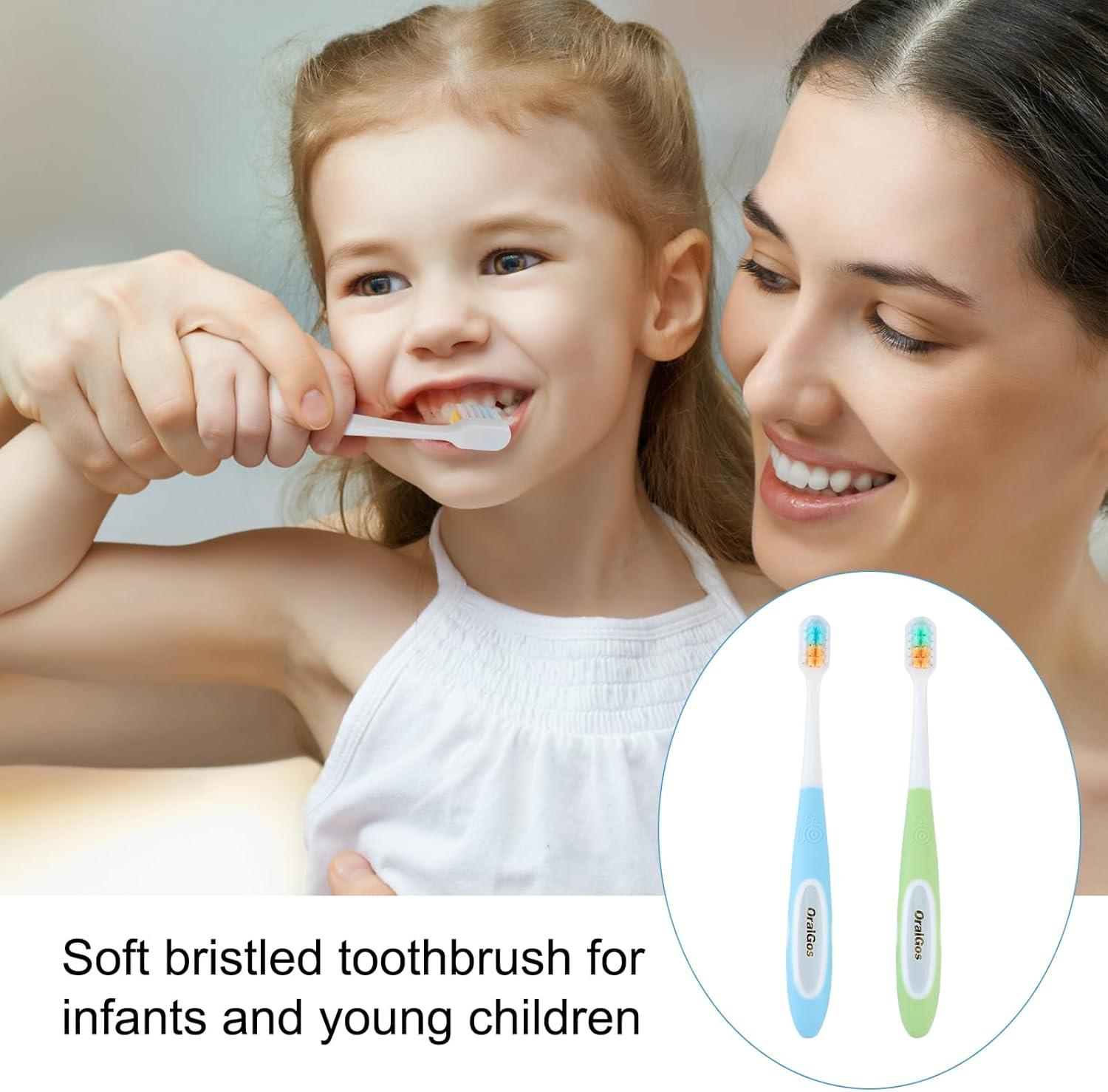 Fluhaw Children's Toothbrush 2-Pack Soft Bristles for Ages 3-12