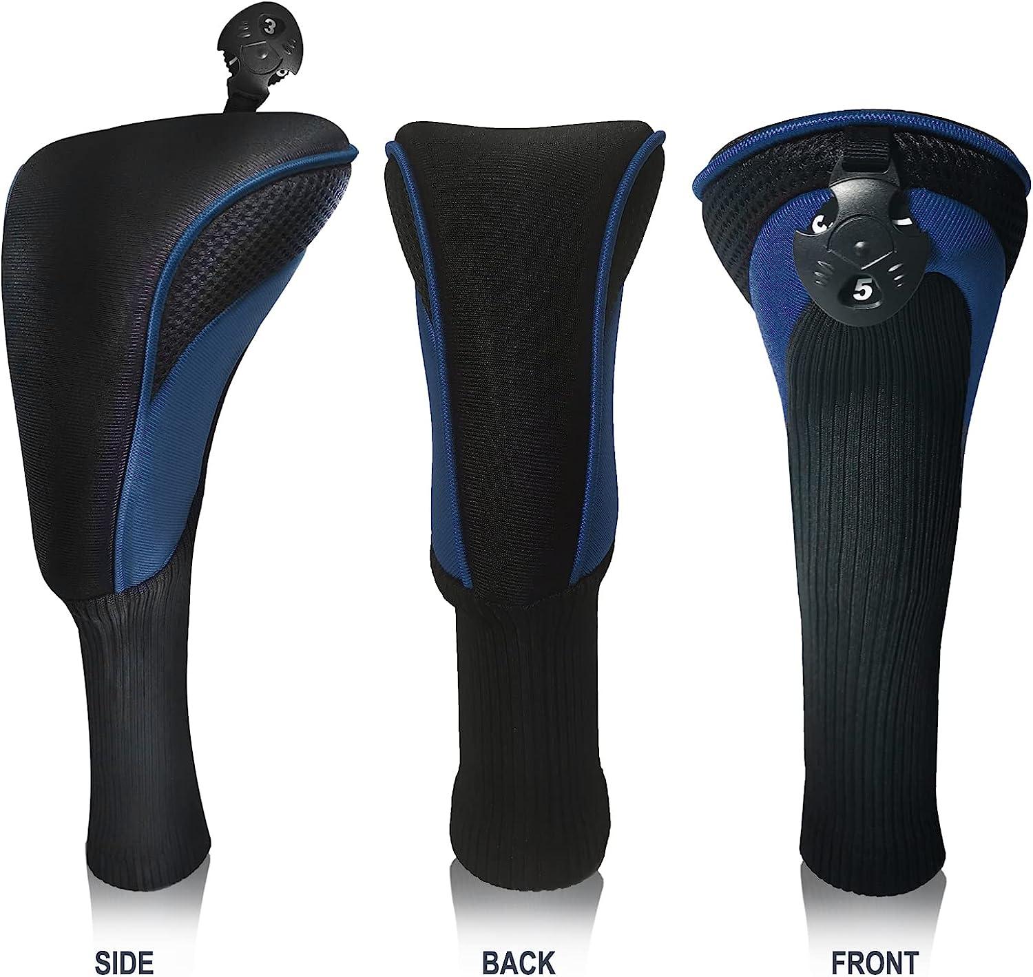 Golf Club Head Covers for Fairway Woods Driver Hybrids 3 Pieces Long