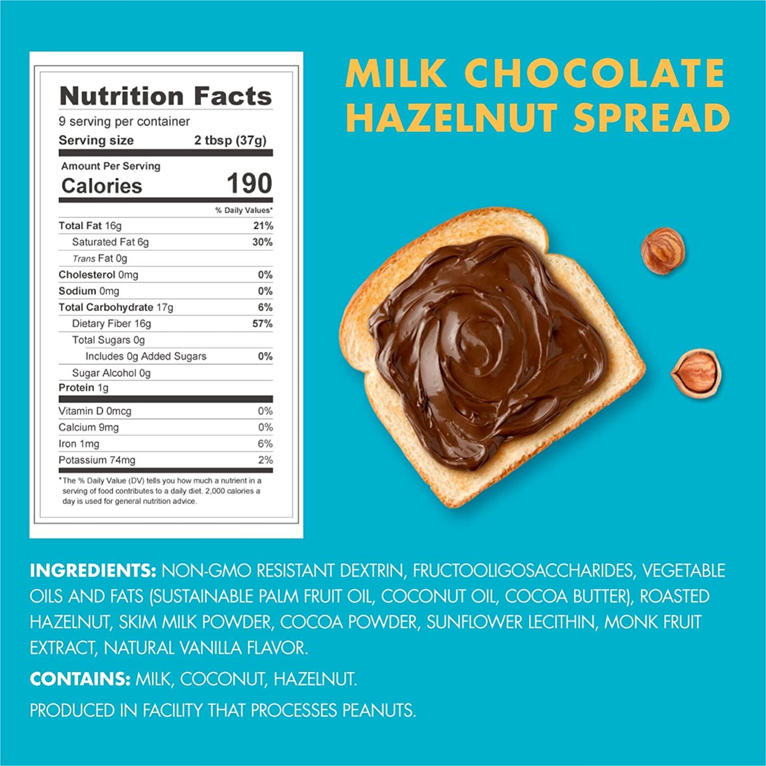 ChocZero Keto Chocolate Hazelnut Spread 12 oz SugarFree & LowCarb