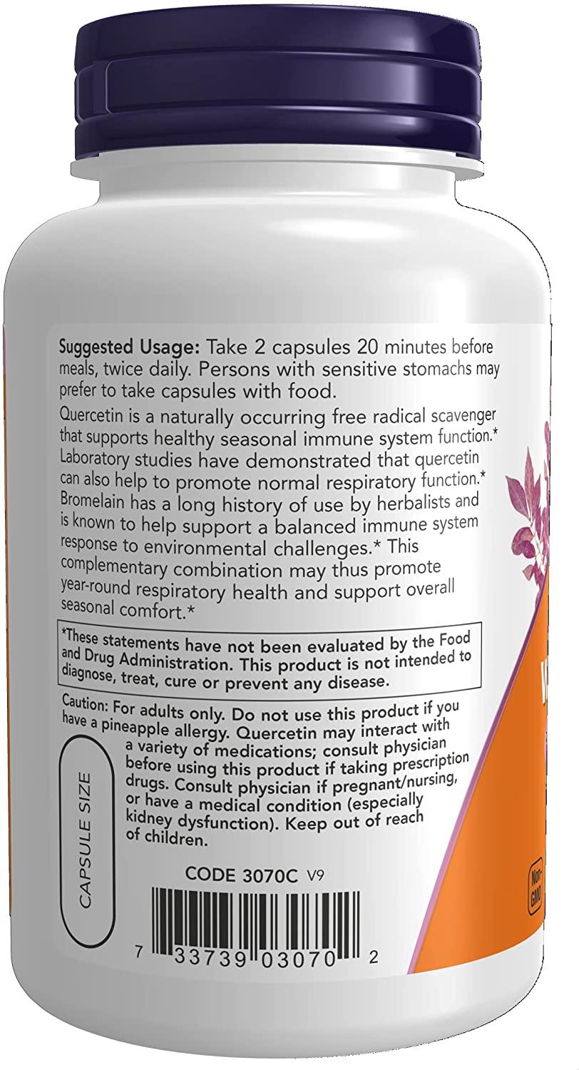 Now Foods Quercetin with Bromelain 120 Veg Capsules Immune Support