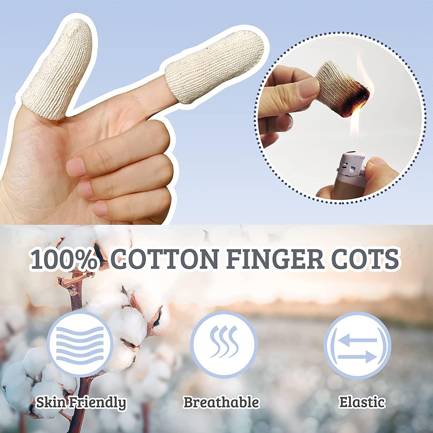 MIG4U 10 Pcs Cotton Finger Cots, Reusable Finger Protectors for Cuts