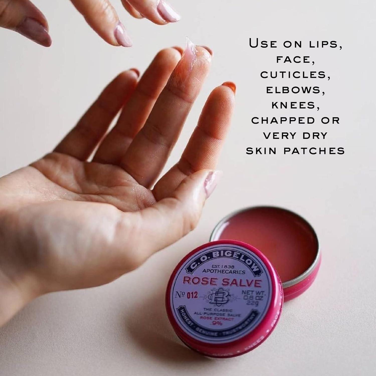 rose salve lip balm c.o. bigelow C.O. Bigelow Rose Salve Trio - Pack of 3 Lip Balm Tins for Chapped Lips &  Dry Skin | Buy Now with Express International Delivery
