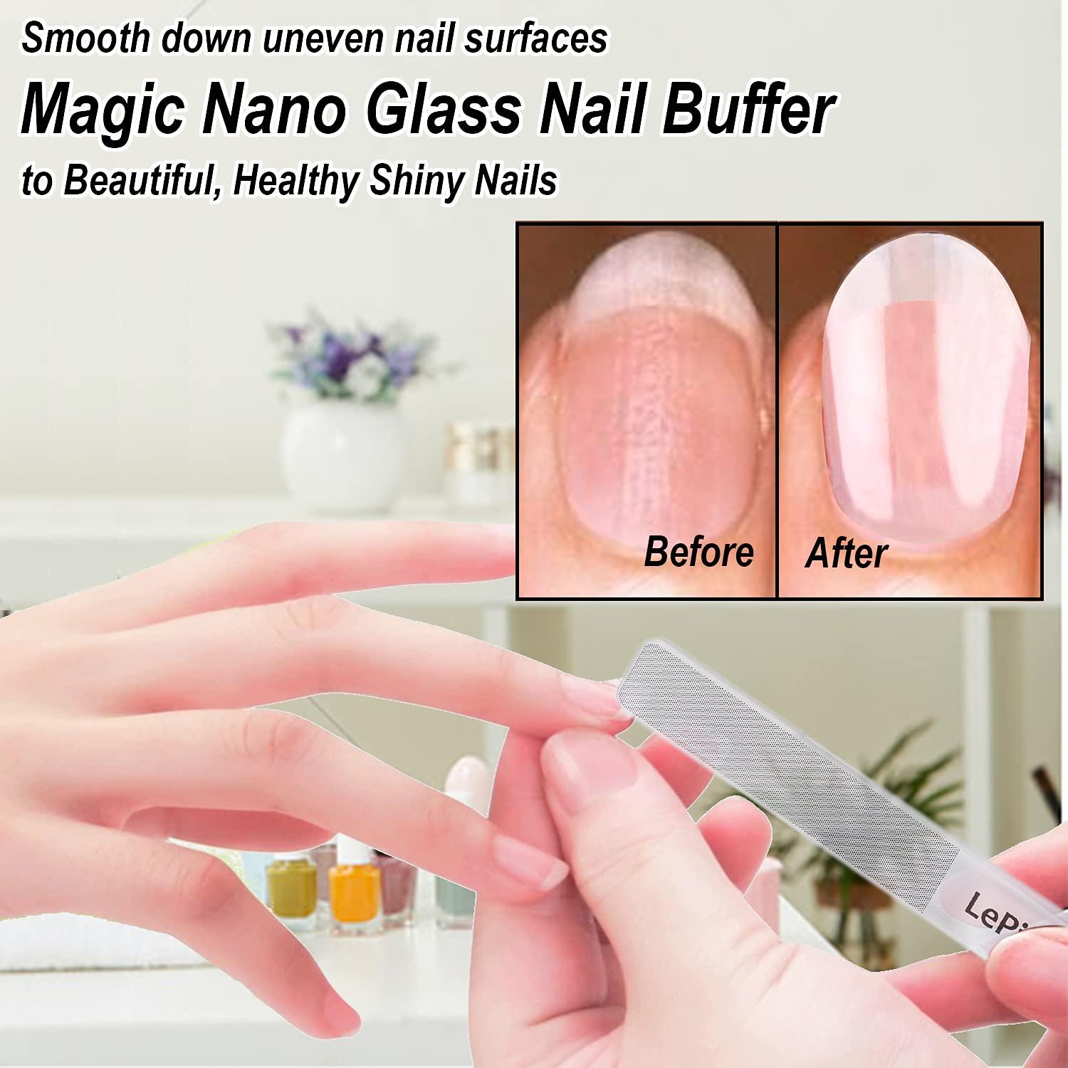 Long Lasting Nail File and Buffer Set, 1 Diamond Metal Nail File with 1  Nano Glass Nail Buffer, Professional Manicure Tools Kit for Home and Salon  Use