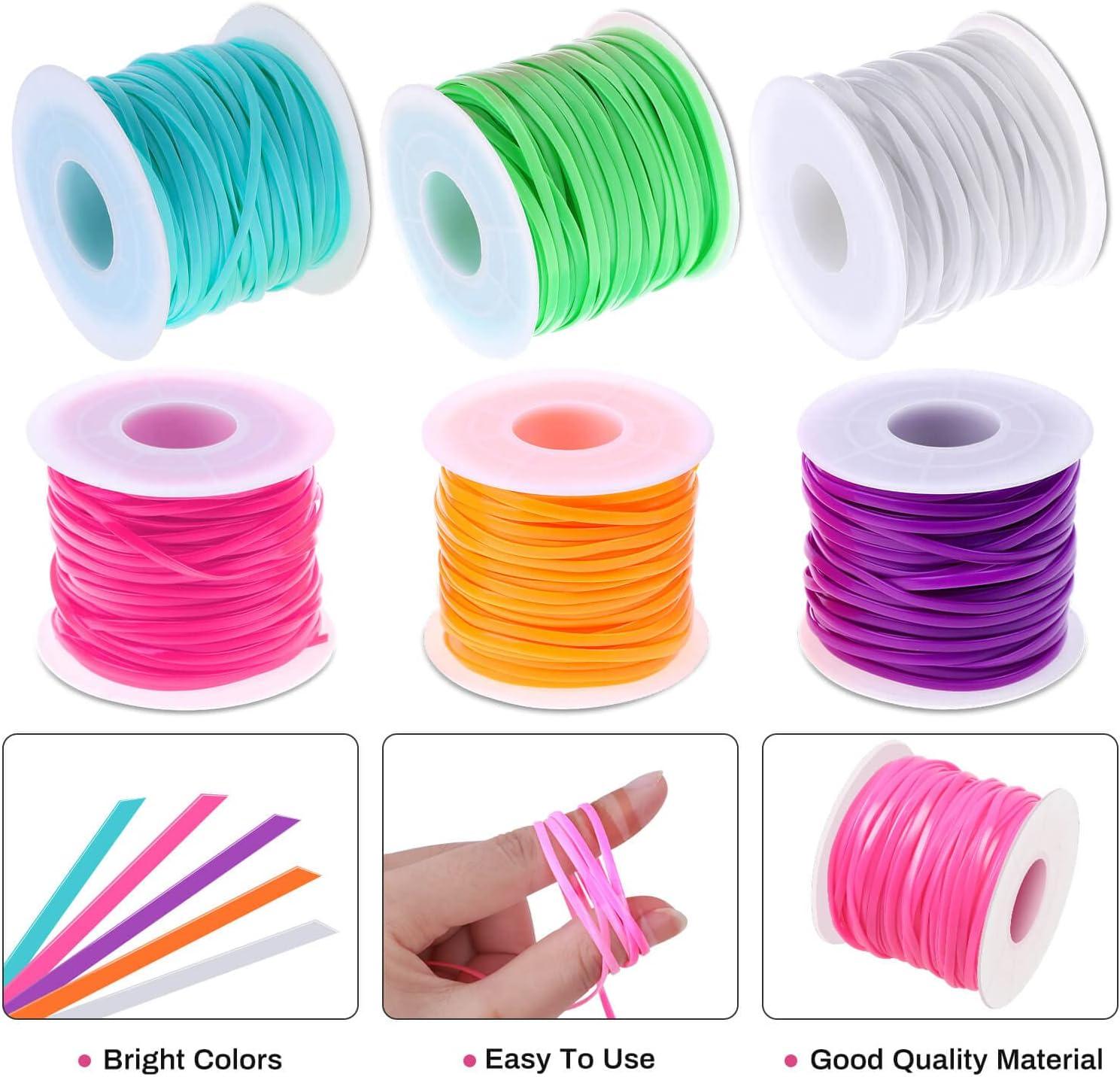 Lanyard String Kit, Cridoz 6Pack Plastic Lacing Cord Gimp String Lanyard  Weaving Kit for Bracelets, Keychains, Crafts