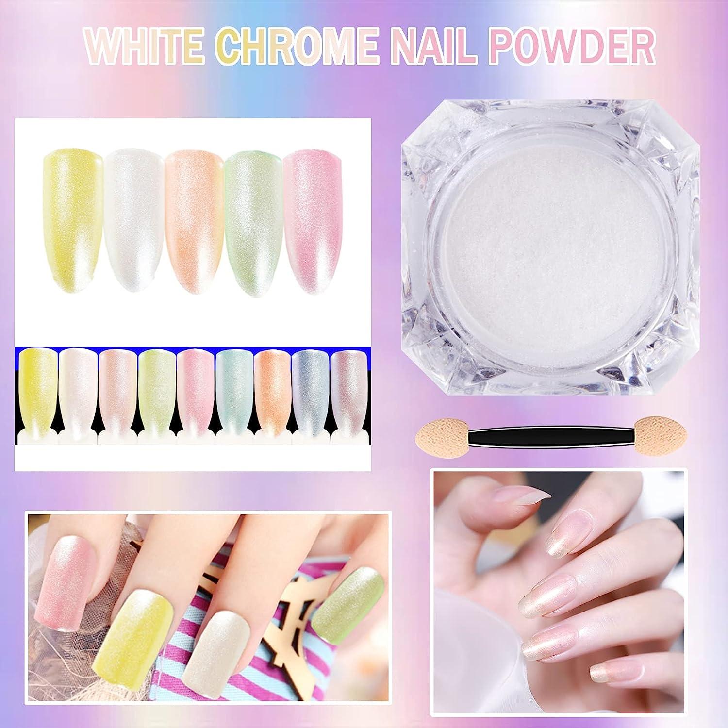 Chrome Nail Powder for Glitter Pearly Mermaid Nail Designs