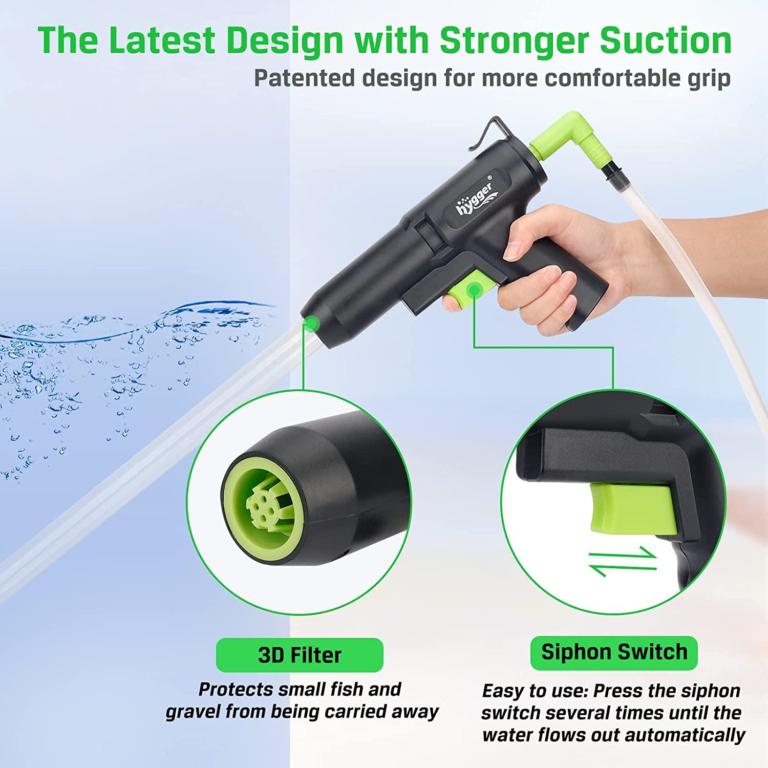hygger Upgrade Aquarium Gravel Cleaner, Latest Fish Tank Siphon Vacuum