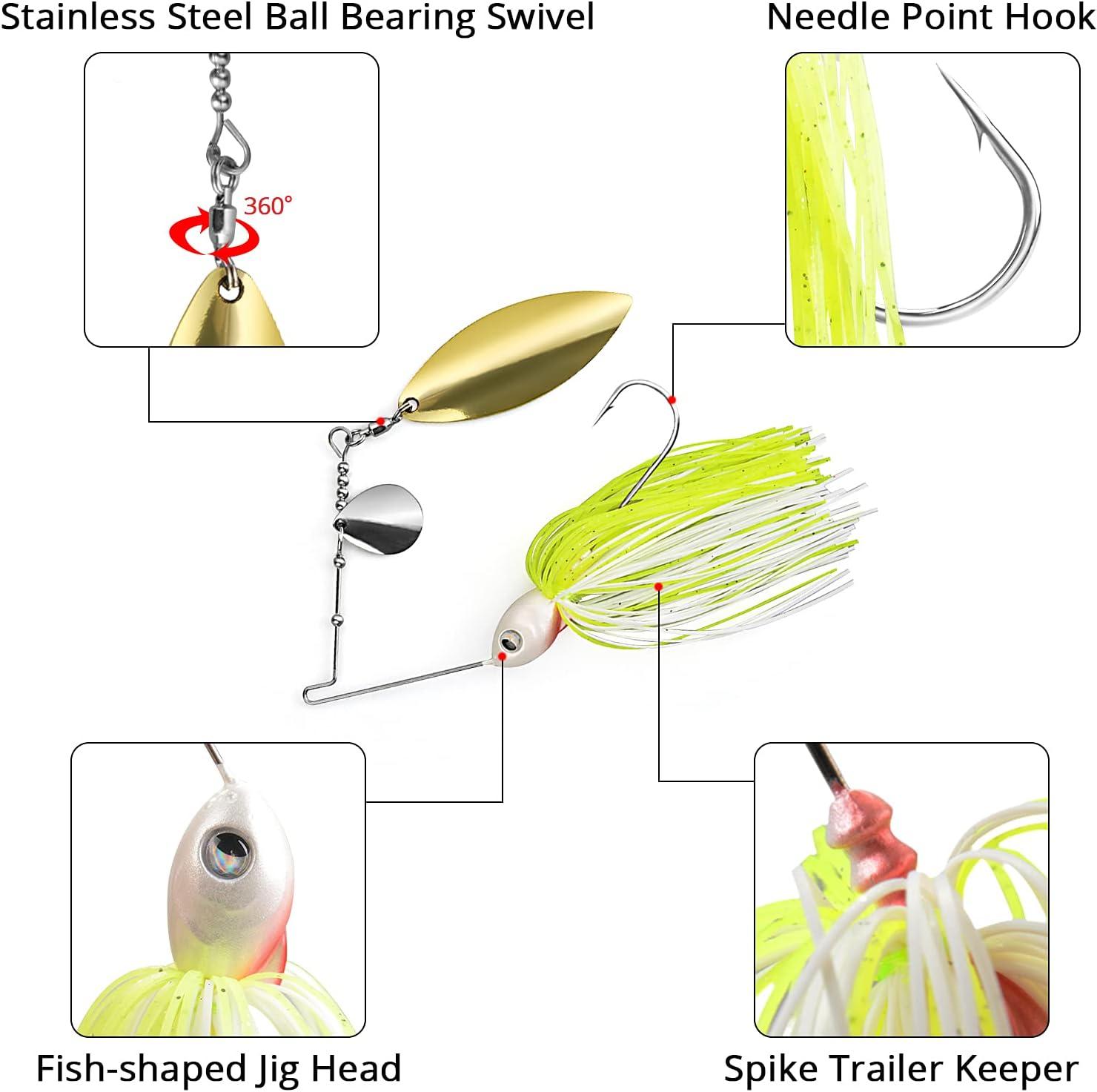 MadBite Spinnerbait Fishing Lures 4 pc Multi-Color Kits & 2 pc