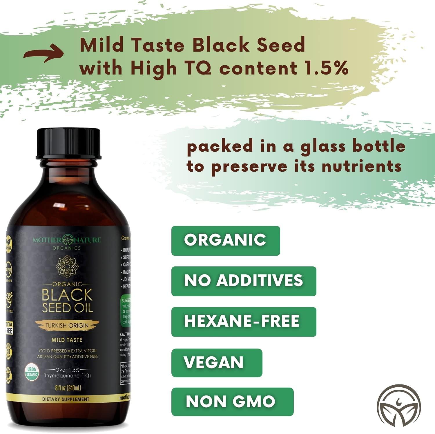 Mother Nature Organics Black Seed Oil Organic ColdPressed Cumin