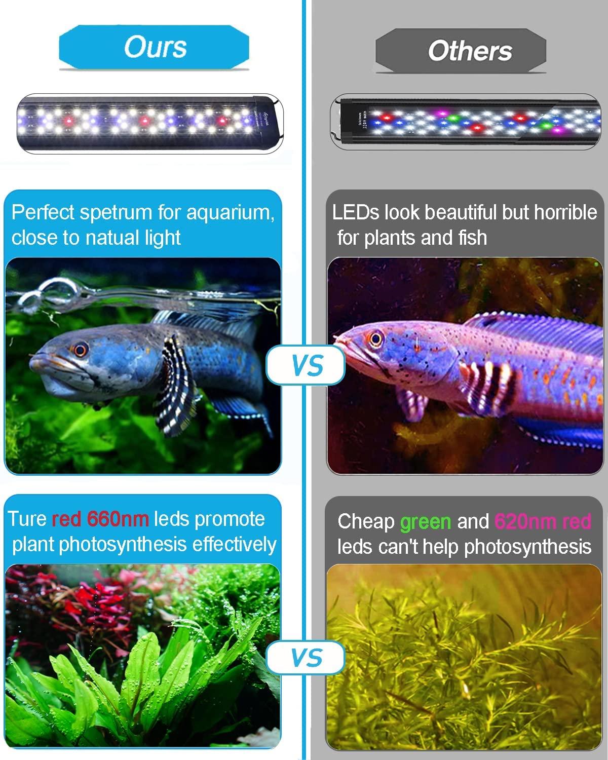 MingDak LED Aquarium Plant Light Fish Tank Light Fixture,Full Spectrum Aquarium Lighting for