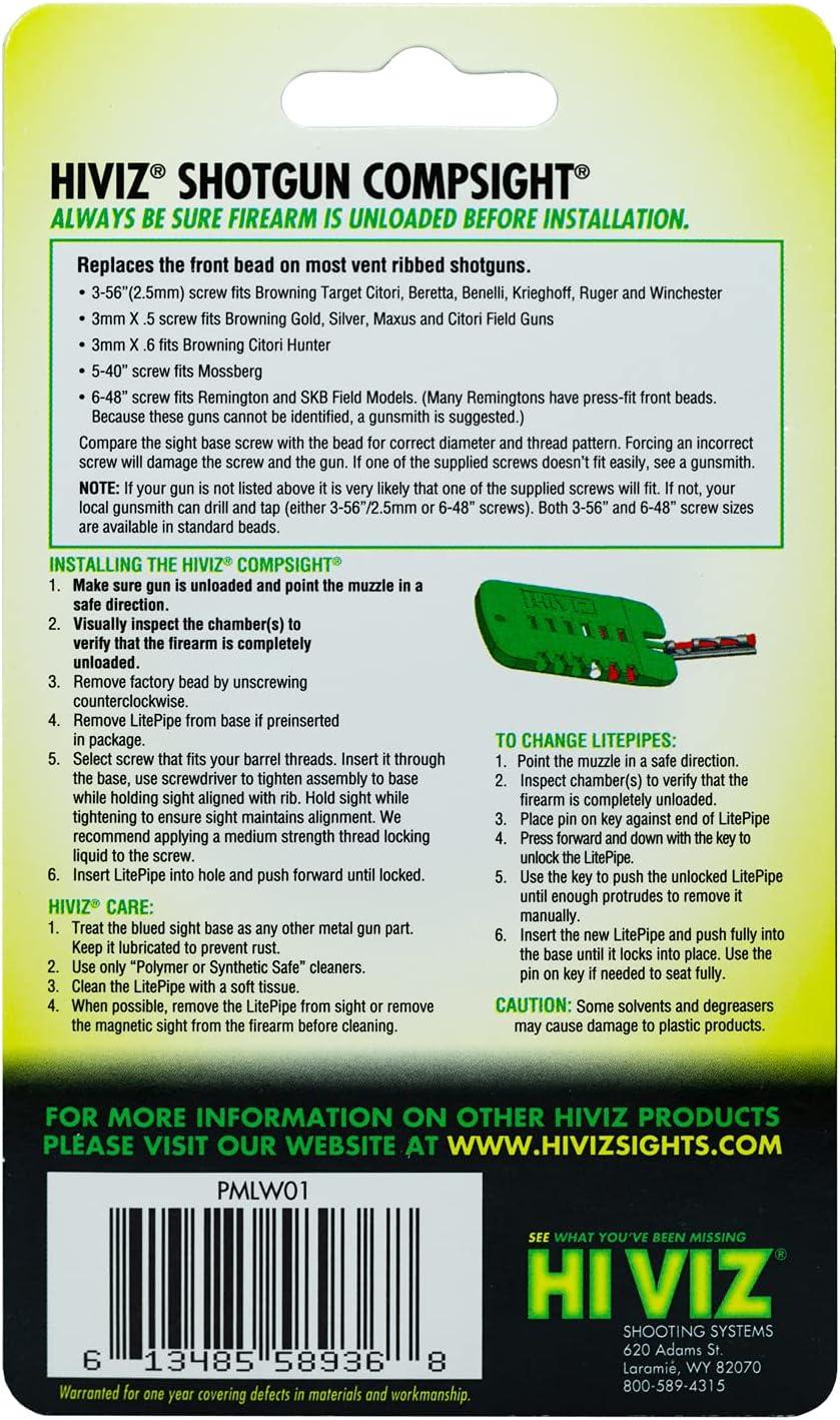 HIVIZ PMLW01 Litewave Front Sight & Compsight Bead Replacement in Black