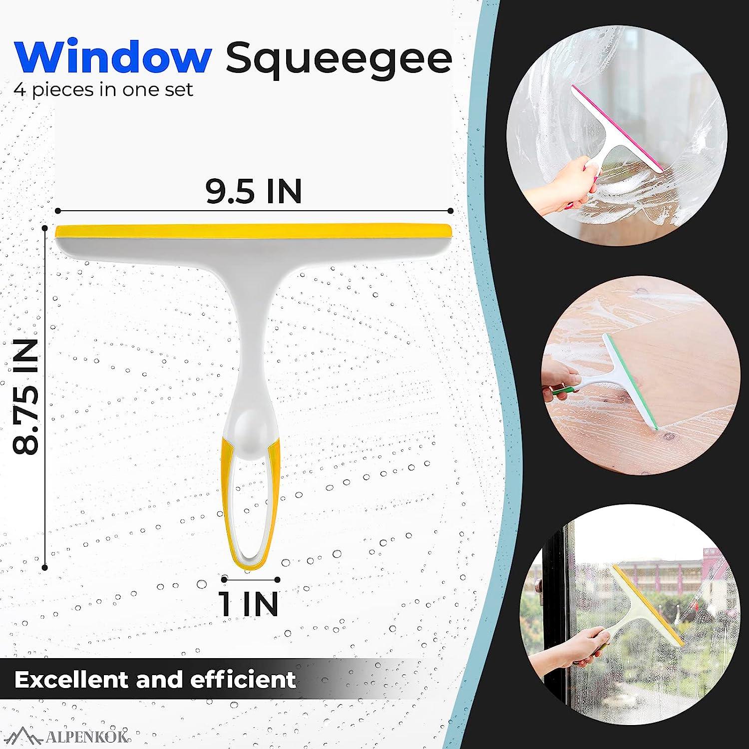 Window Cleaning Shower Glass Squeegee - 9.5Inch Small Squeegee for Shower  Glass Door for Car Windshield Cleaner Tool Shower Door Window Cleaner -  Mirror Cleaner Shower Squeegee for Tile with Good Grip