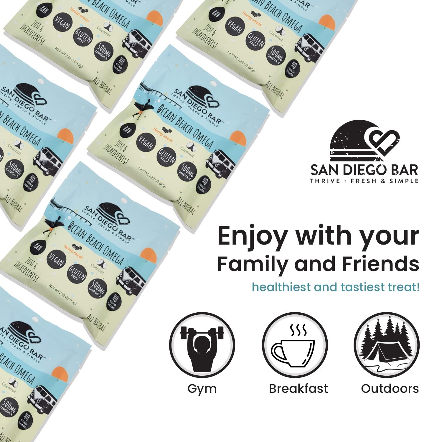 San Diego Bar Ocean Beach Omega Hemp Seed & Coconut Shreds Vegan