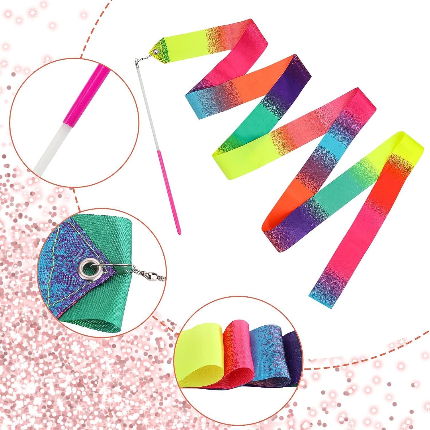 Abeillo 2pcs Rhythmic Dance Ribbons - 78.7 Inch Gymnastics Ribbon Set ...