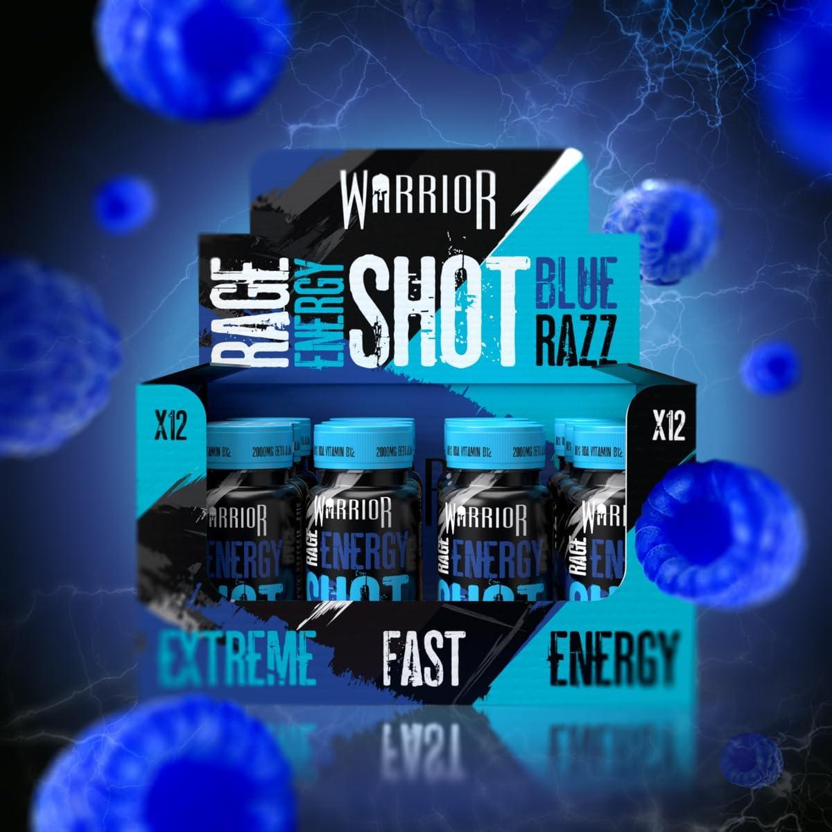 Warrior RAGE ENERGY SHOT Pre Workout Shot Energy Drink 12 x 60ml Ready