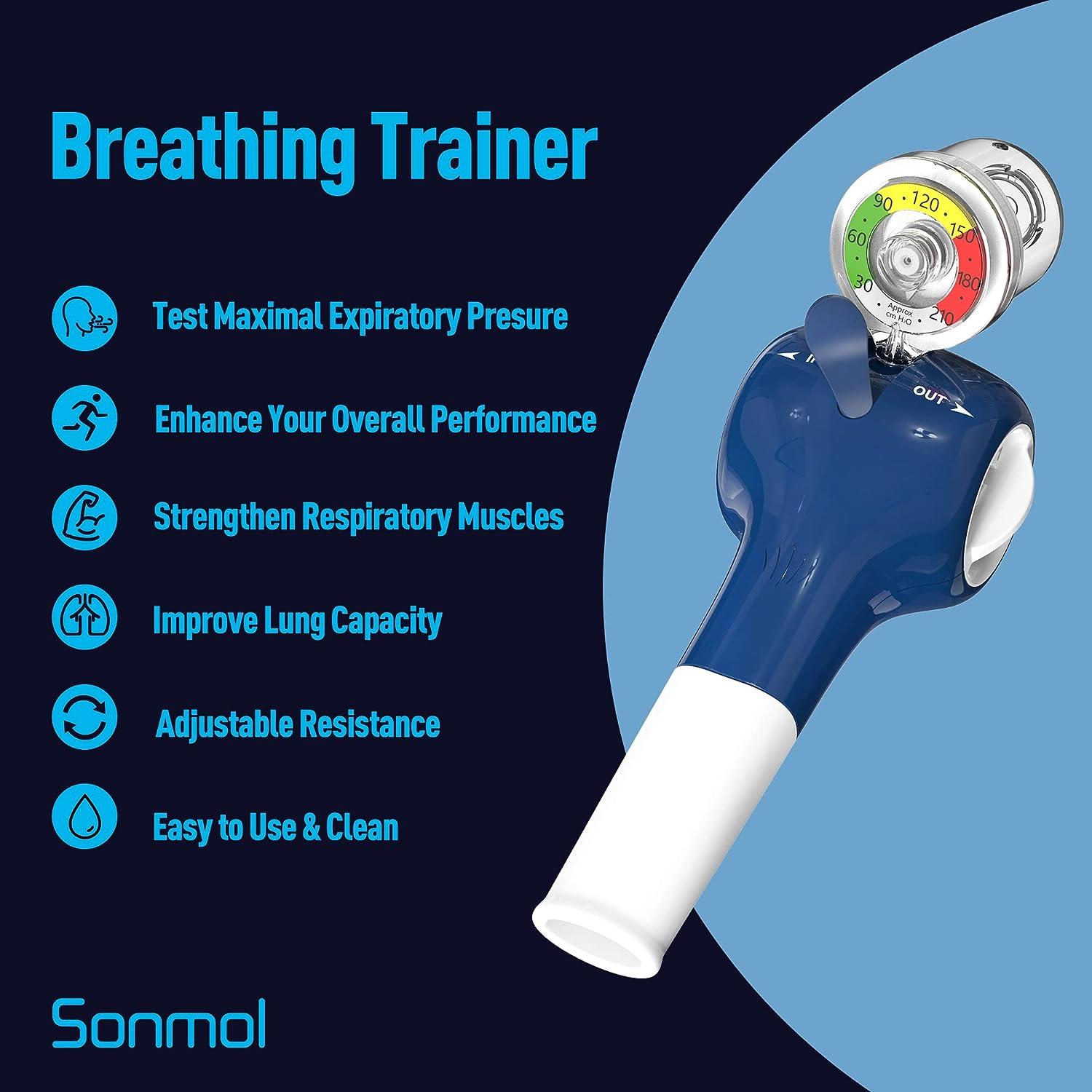 Sonmol Breathing Exercise Device with Travel Case Respiratory Muscle