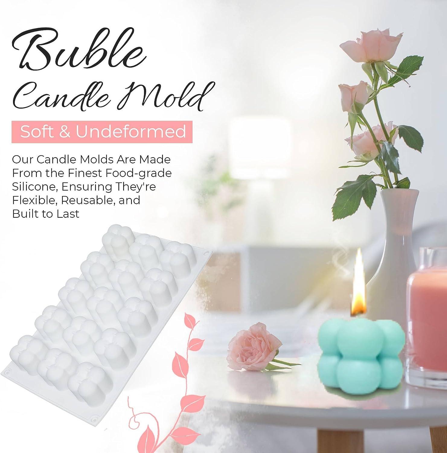 Candle molds for Candle Making,Candle Making Molds Silicone Unique Bubble  Candle Mold 3D Silicone Molds for Candles Wax Melt Molds,White DIY