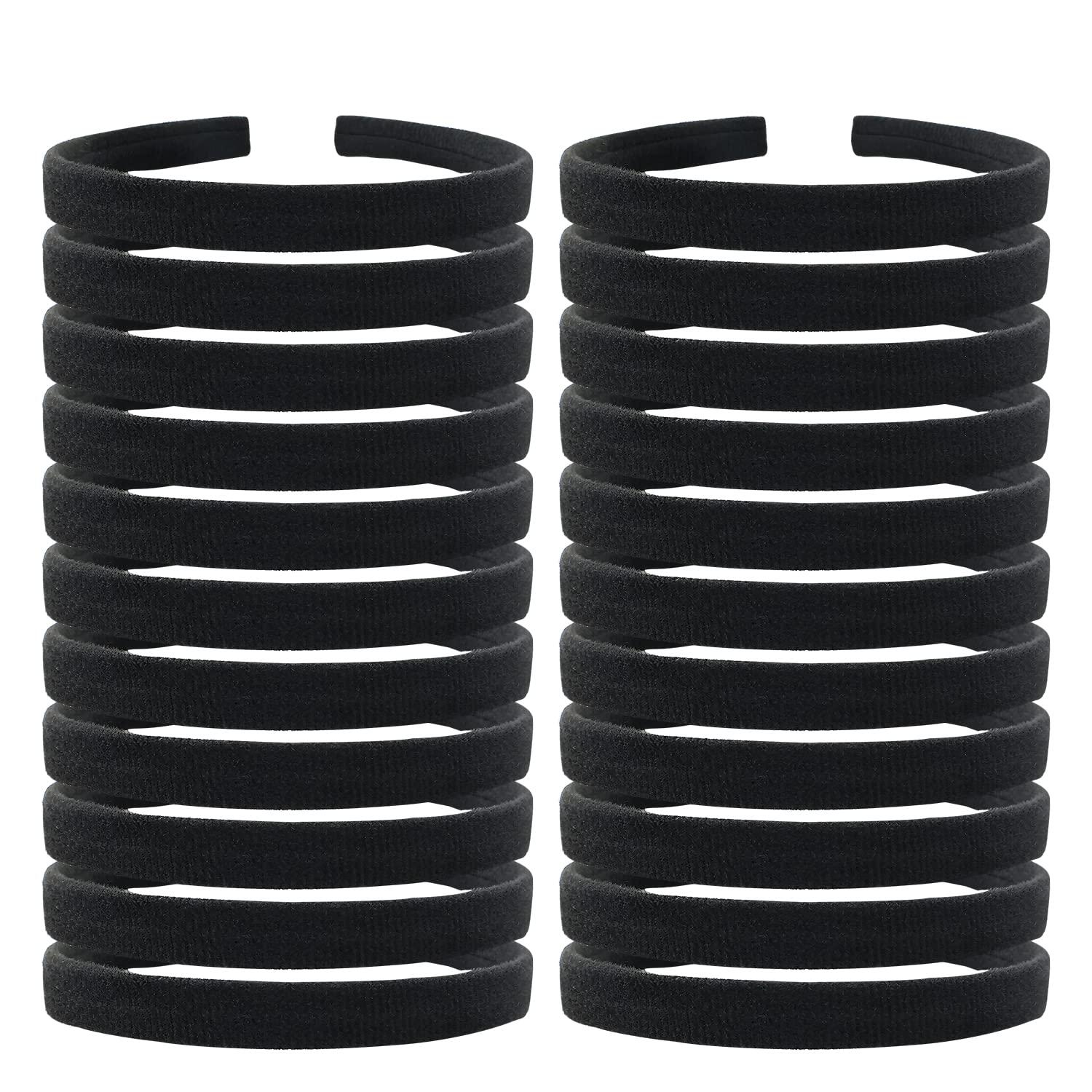 20 Pack Women Plain Black Cloth Covered Thin Bahrain