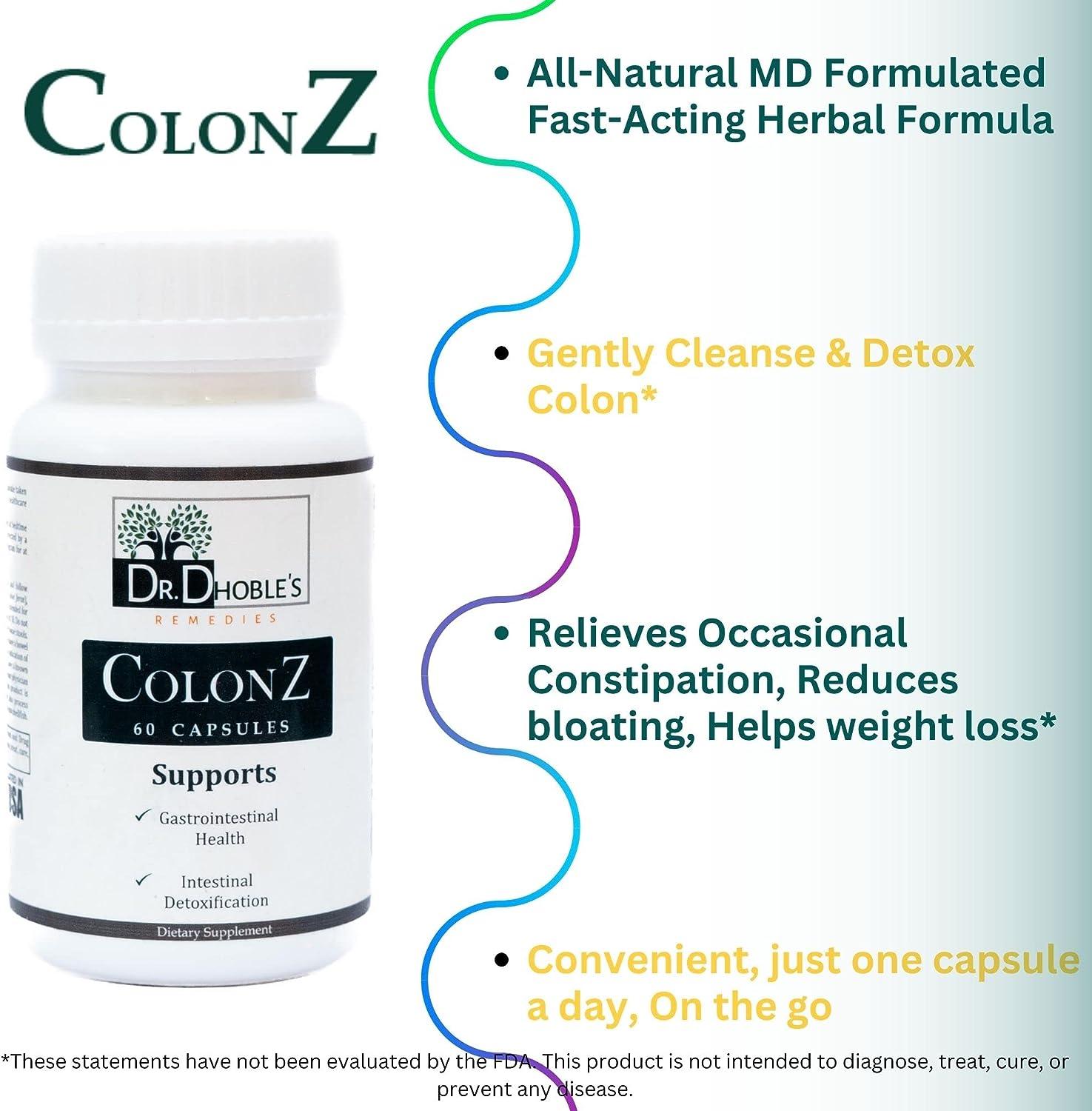 Dr. Dhoble s Remedies ColonZ Colon Cleanser & Detox Helps Occasional