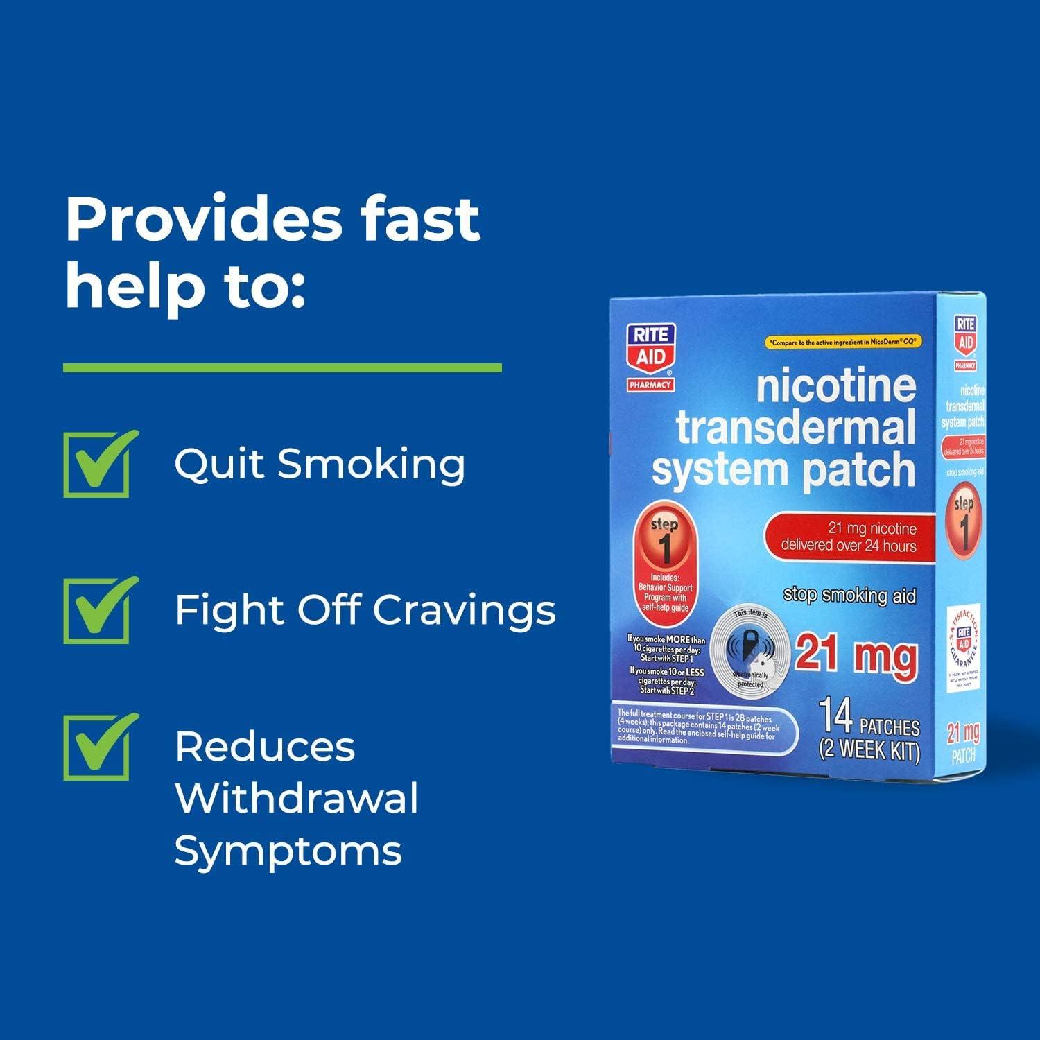 Rite Aid Nicotine Patches Step 1 21 mg 14 Count Quit Smoking