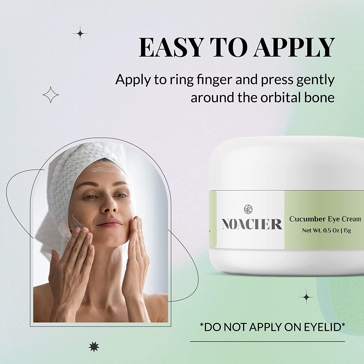 Cucumber Eye Cream for Dark Circles and Puffiness, Hyaluronic Acid Moisturizer for Deep Wrinkle